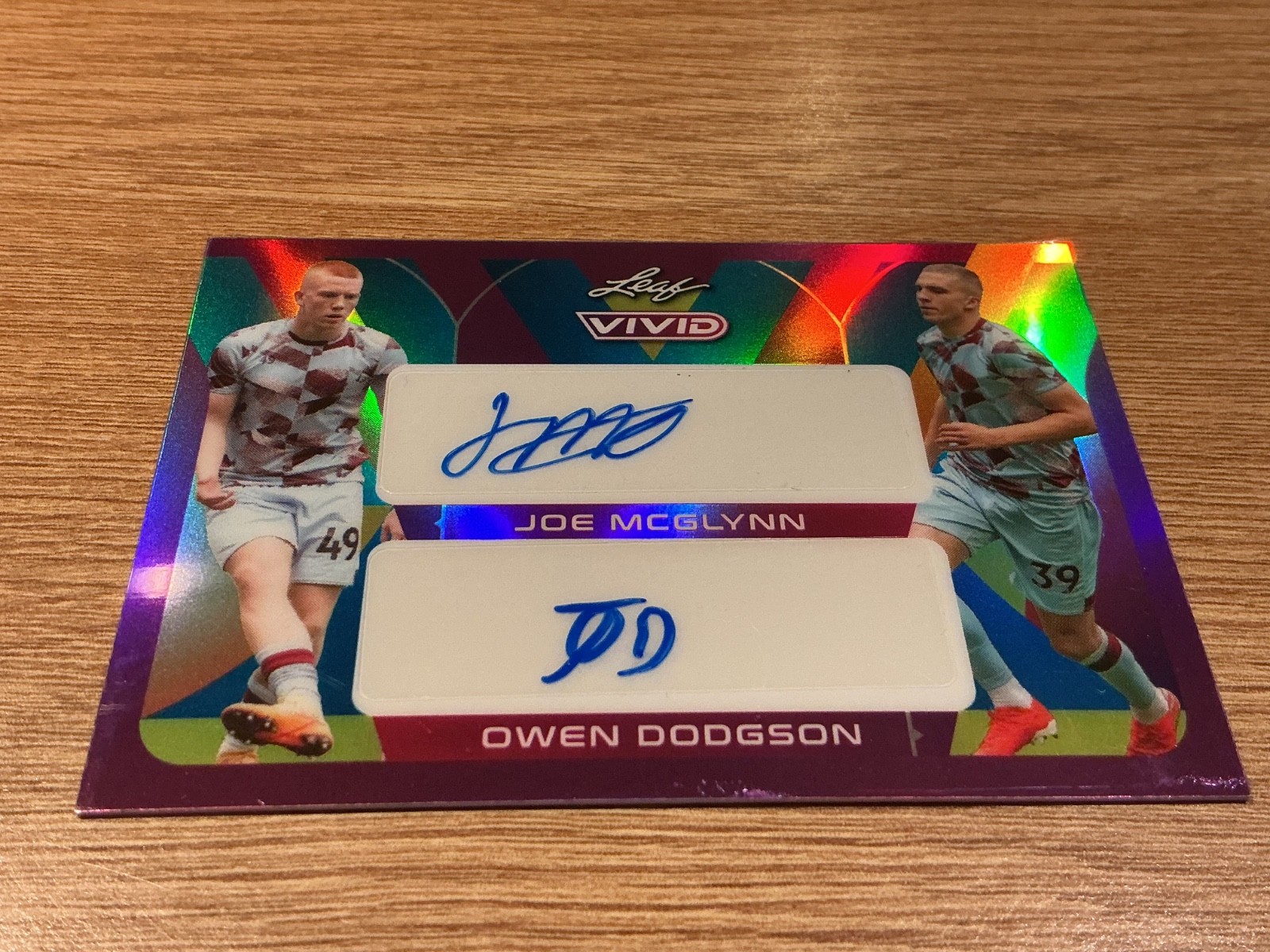 BURNLEY OWEN DODGSON AND JOE MCGLYNN VIVID SIGNED CARD 1/2 for sale on Ebay