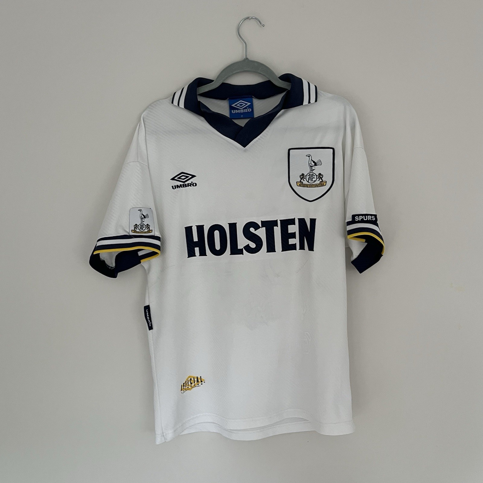 Tottenham Hotspur 1993-1995Home white authentic Umbro football shirt size medium for sale on Ebay
