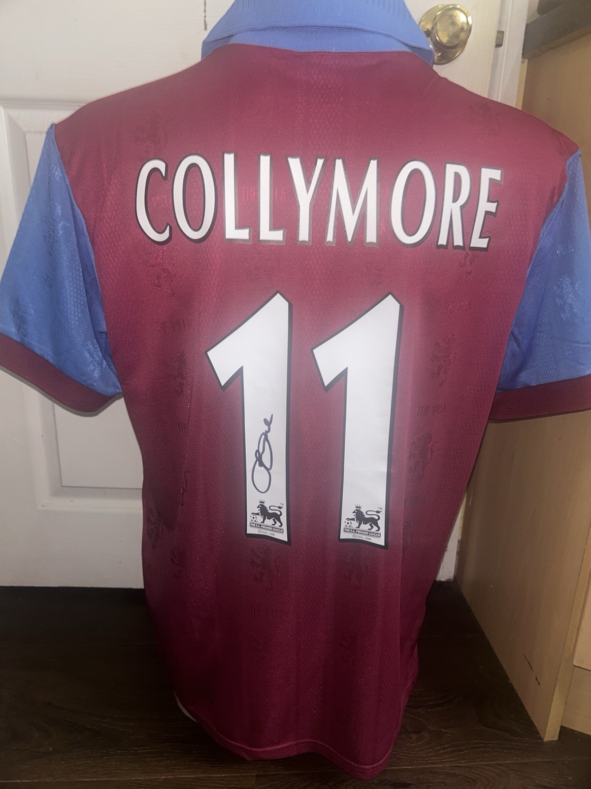 Stan Collymore signed Aston Villa 1997 home shirt *private signing* COA for sale on Ebay