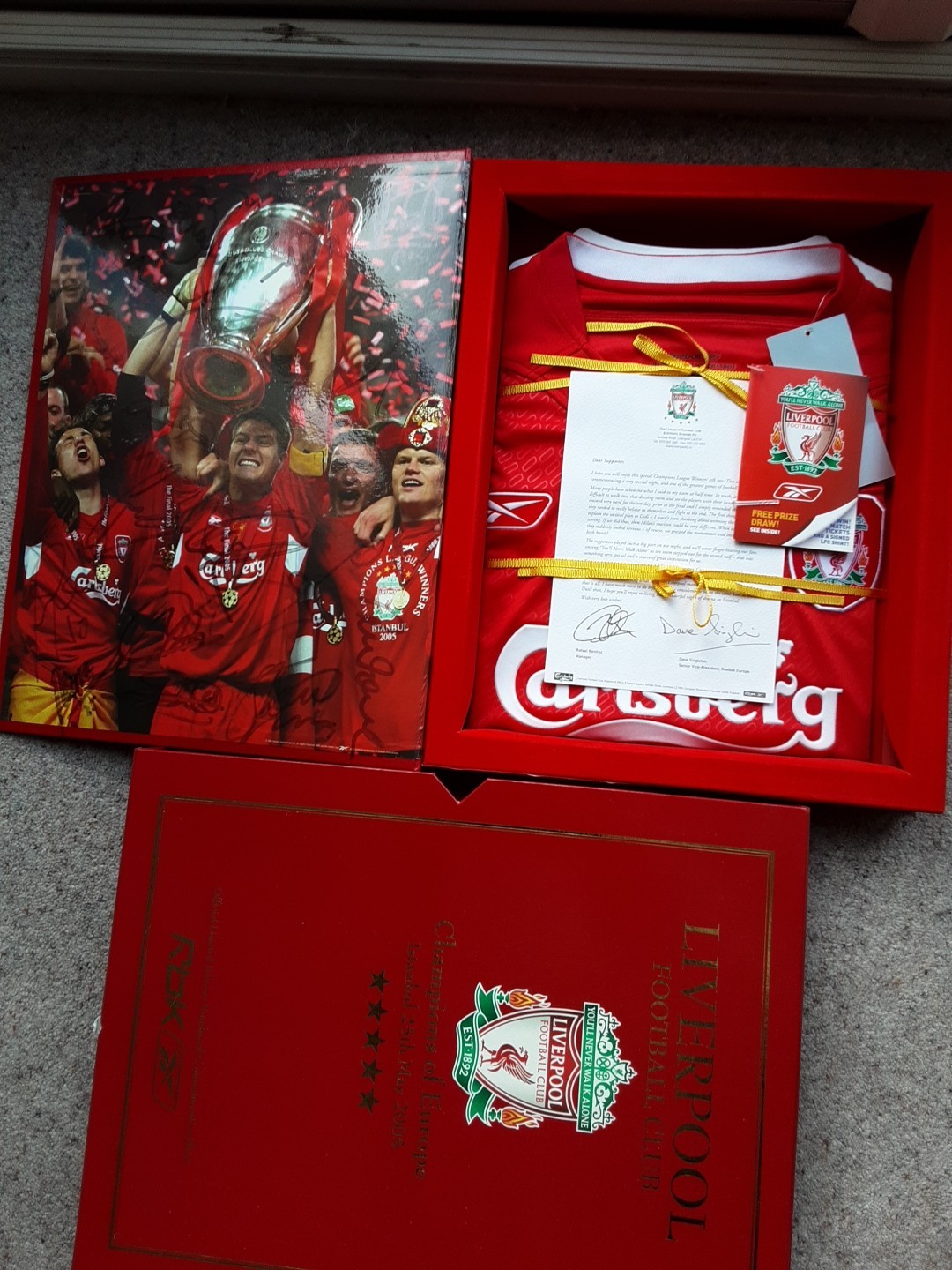 Boxed Liverpool LFC 2005 European Cup Final Commemorative Shirt Red, Size XL for sale on Ebay