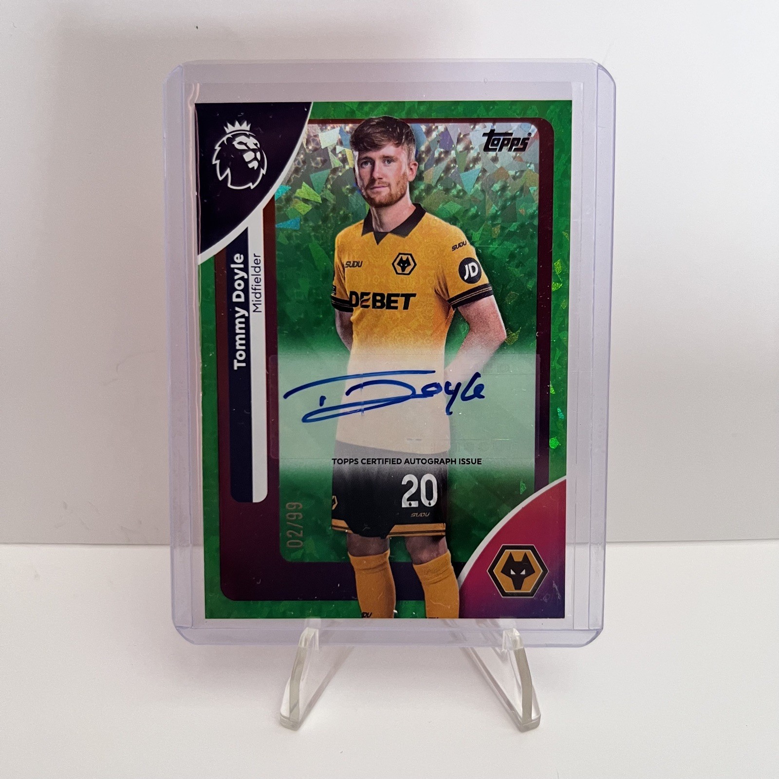 Topps Premier League 2026 Green Diamond /99 Autograph Tommy Doyle Wolves  for sale on Ebay