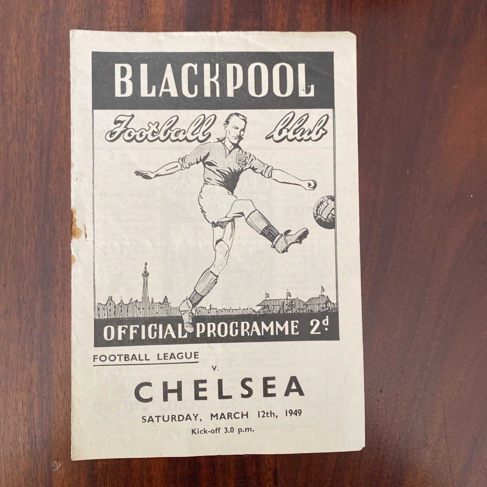 Blackpool v Chelsea 12/03/1949 for sale on Ebay