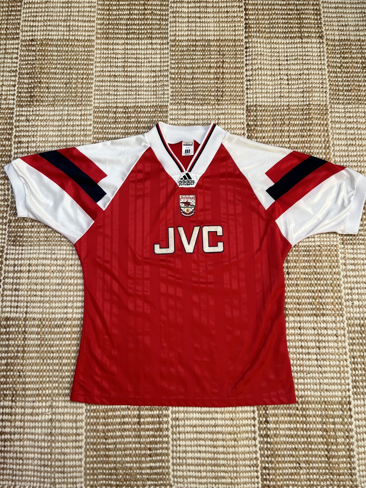 Original Arsenal Shirt Red Home Kit 1992 1993 1994 Adidas 44/46 XL Rare for sale on Ebay