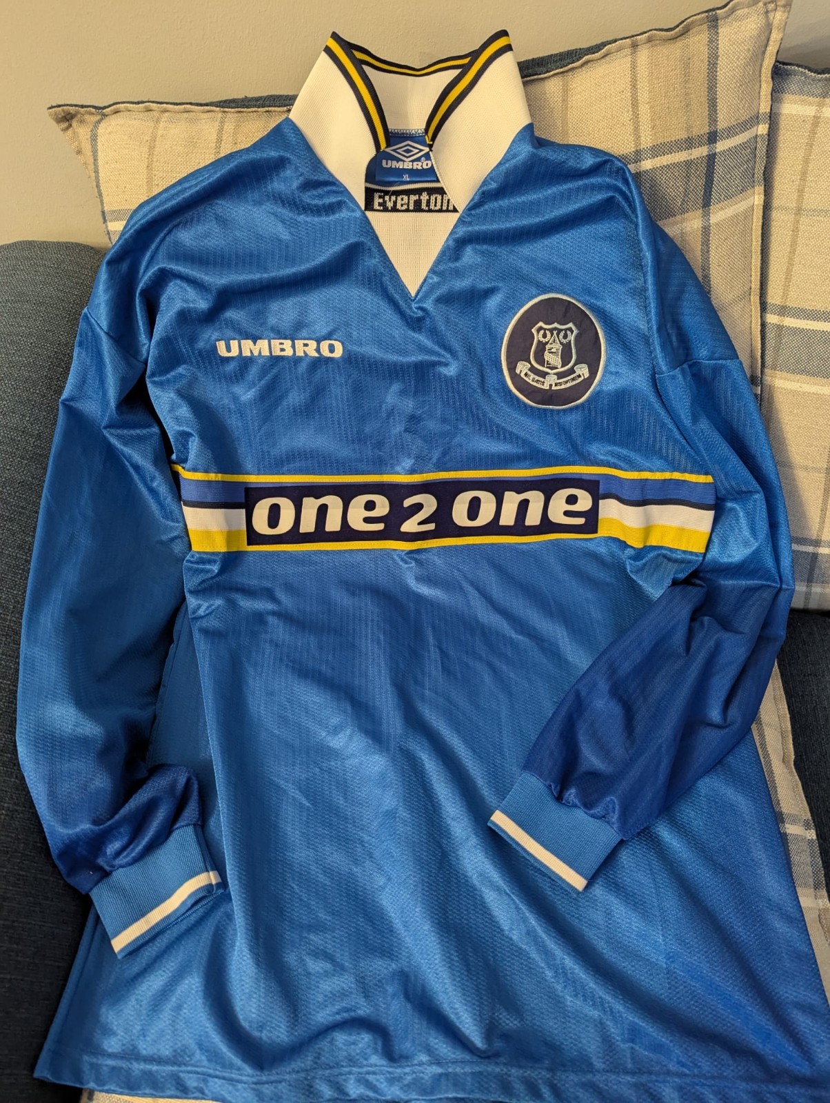 Everton FC Original 1997/98 Home Shirt, Umbro, One2One, Rare.  for sale on Ebay