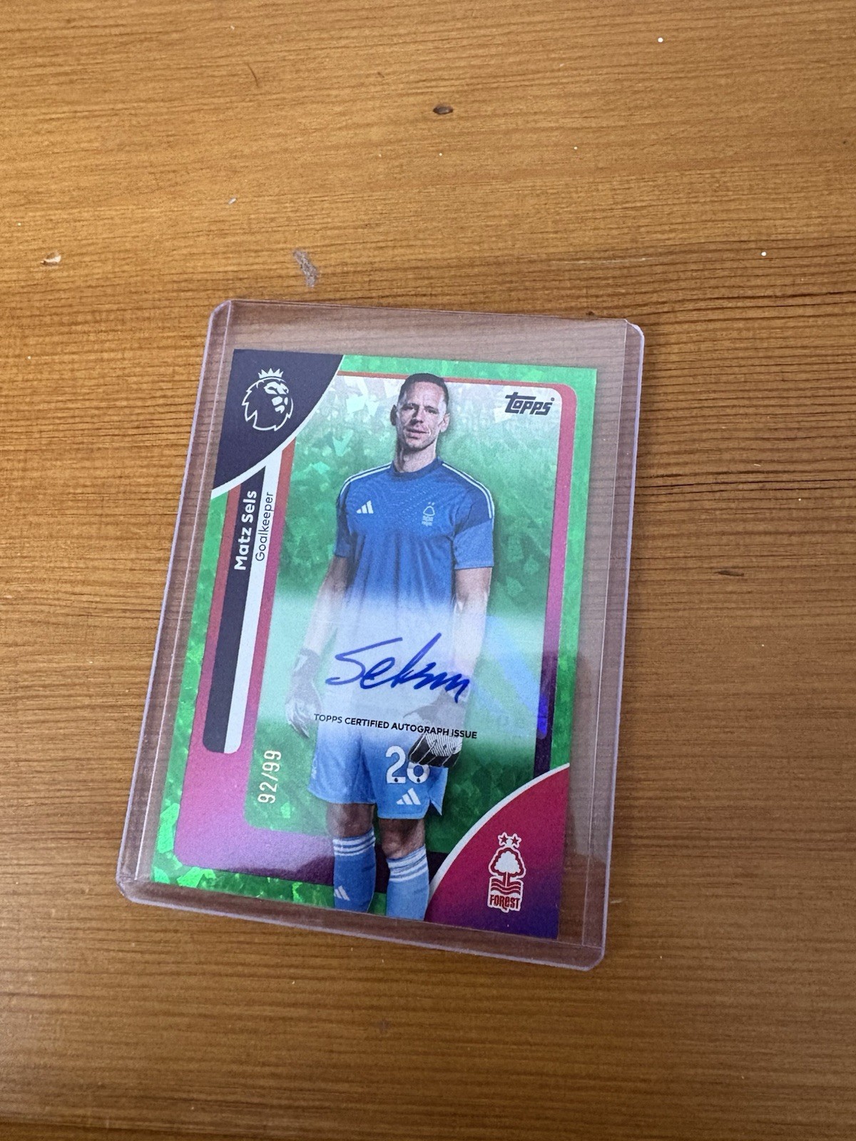 Matz Sels Topps Premier League 2025/2026 Nottingham Forest Auto Parallel 92/99 for sale on Ebay