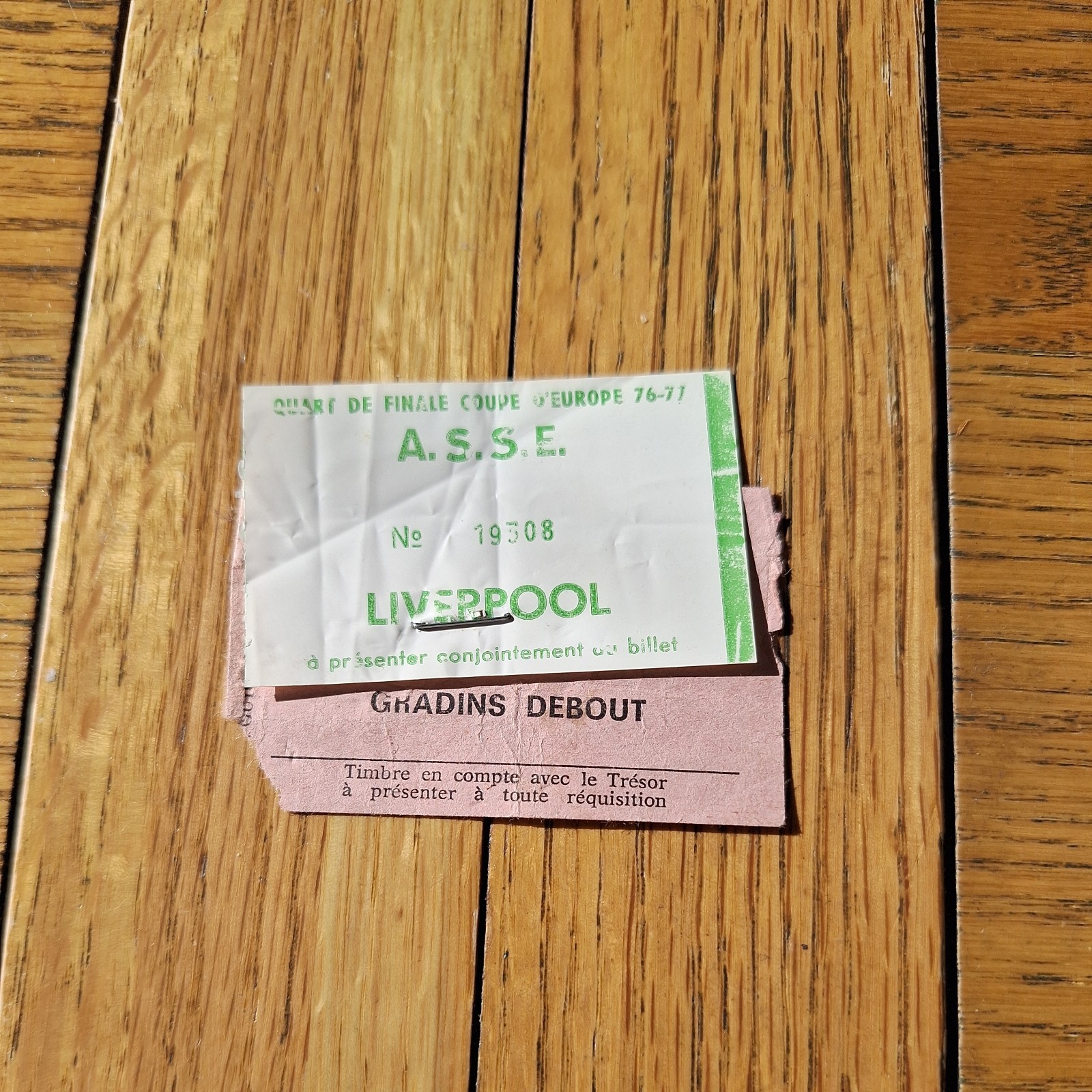 St Etienne v Liverpool 1977 European Cup 1/4 final ticket stub  for sale on Ebay