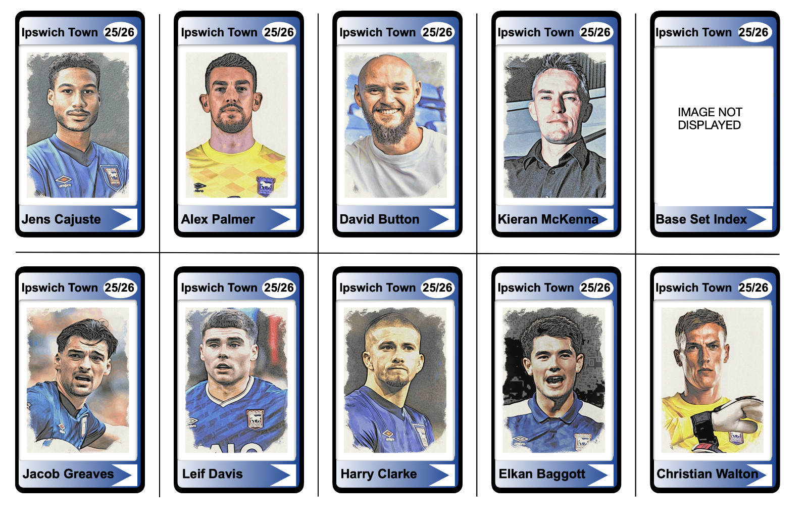 IPSWICH TOWN - 25/26 ENGLISH CHAMPIONSHIP BASE SET - Trading Cards for sale on Ebay