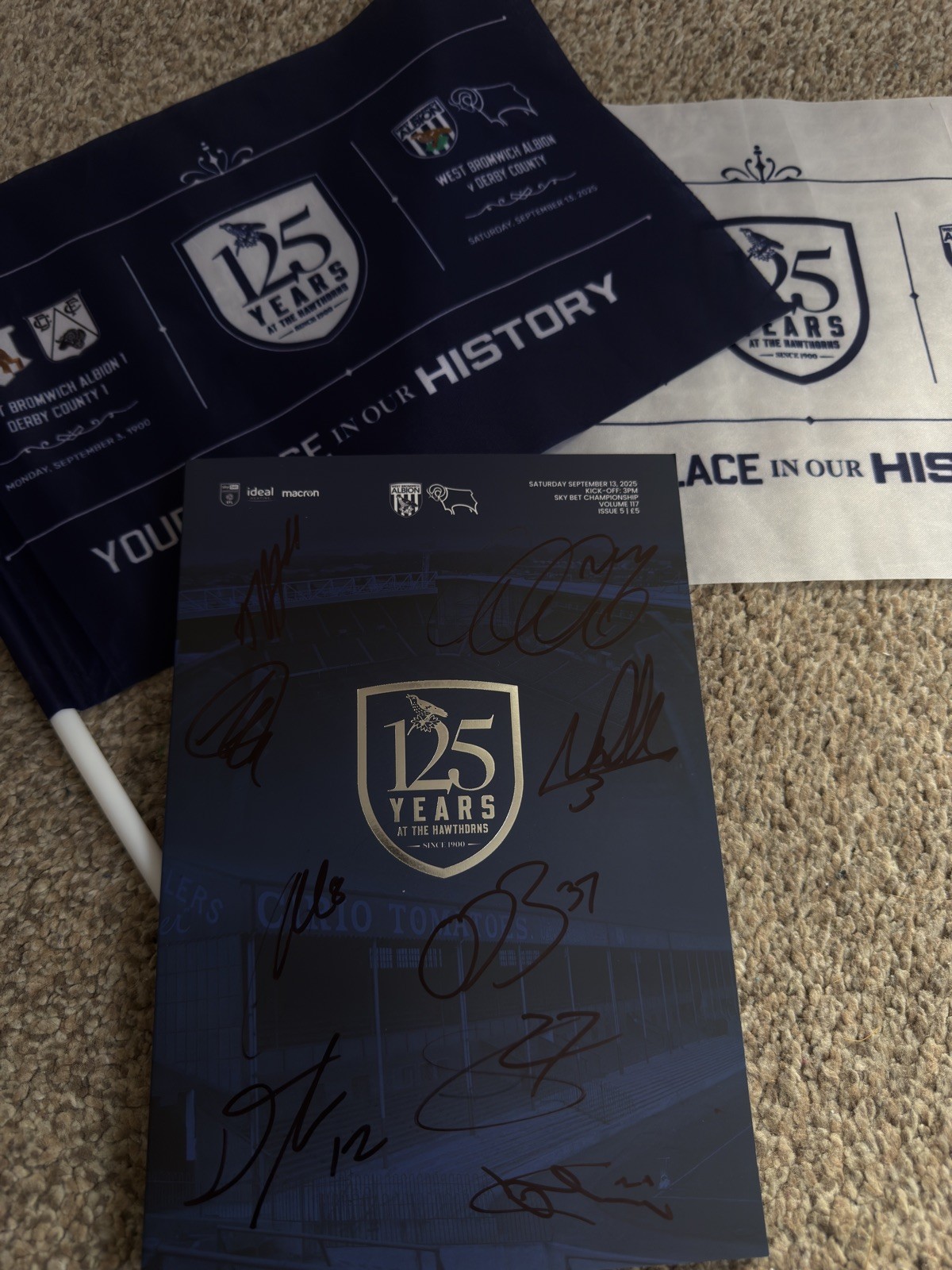 West Bromwich Albion v Derby County Match Programme September 13 2025 signed  for sale on Ebay