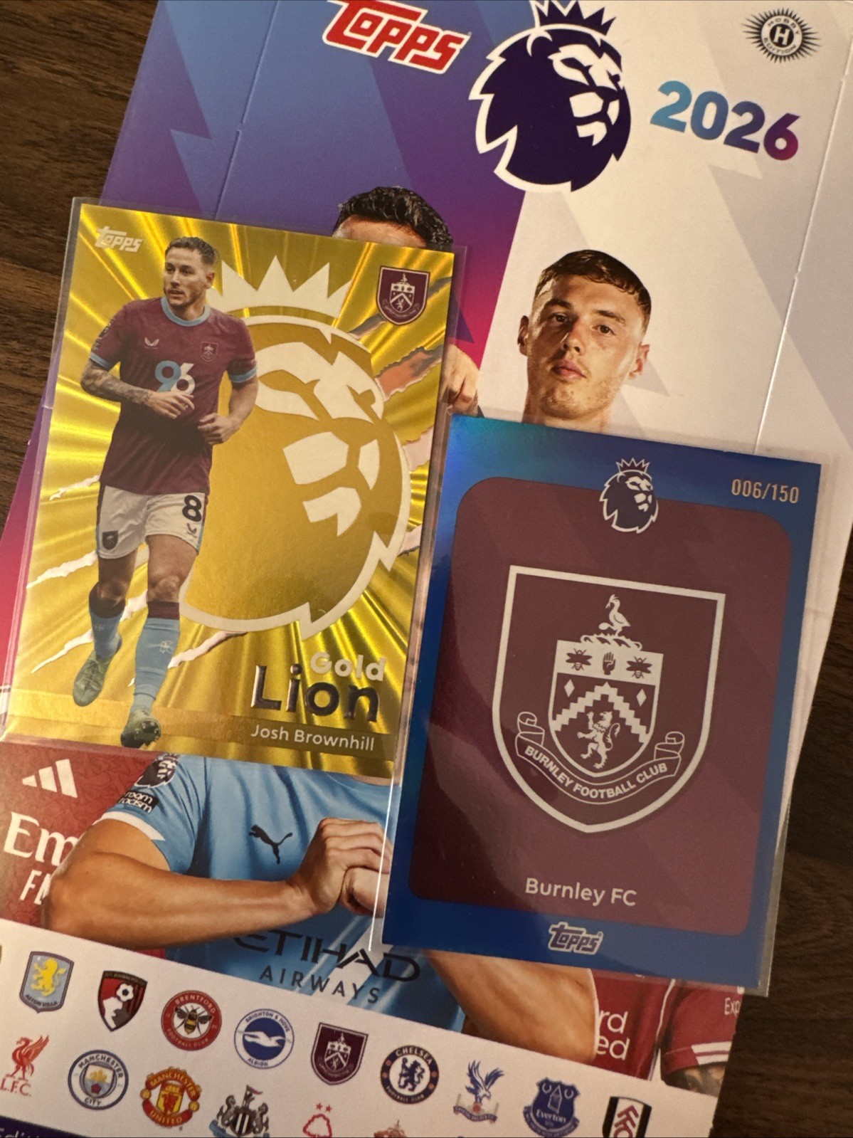 Josh Brownhill Gold Lion Card Topps Premier League 2026 + Burnley /150 Badge for sale on Ebay