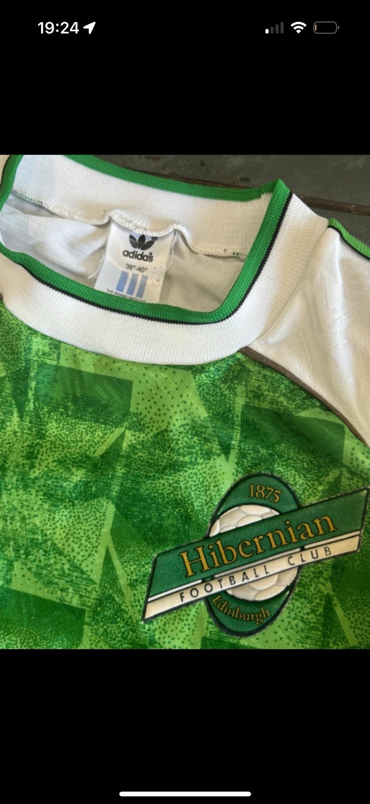 Hibernian Hibs Original Home Shirt 1991-1992 Size 38/40 for sale on Ebay