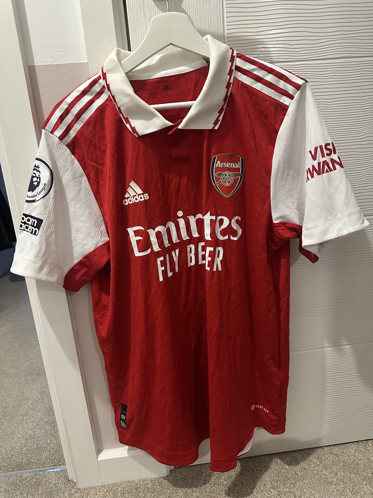 MATCH WORN William Saliba Home Shirt 22/23 Home Arsenal vs Liverpool for sale on Ebay