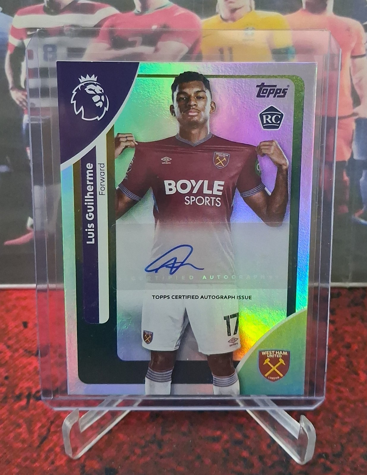2026 Topps Premier League Luis Guilherme Auto #AC-LG West Ham United Rookie RC for sale on Ebay