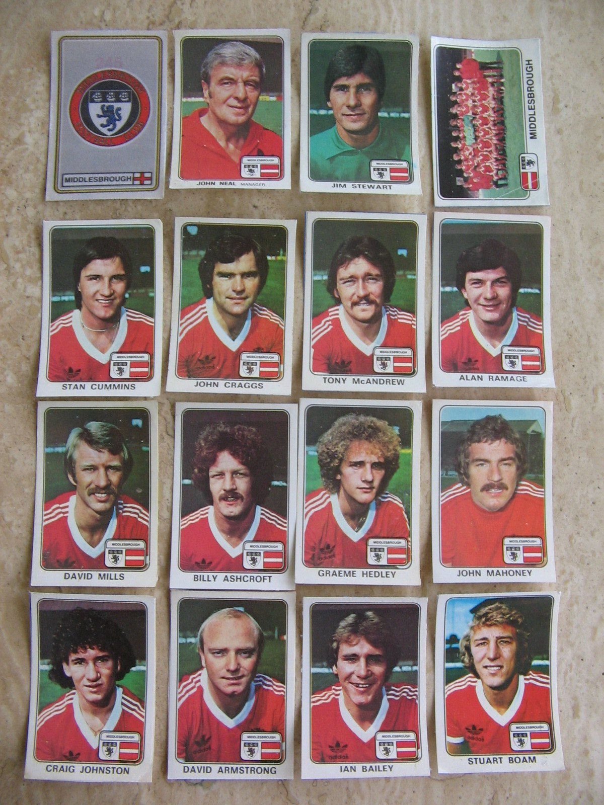 Panini Football 79 Stickers Ex Album - Middlesbrough lot x 15 incl. Silk Badge for sale on Ebay