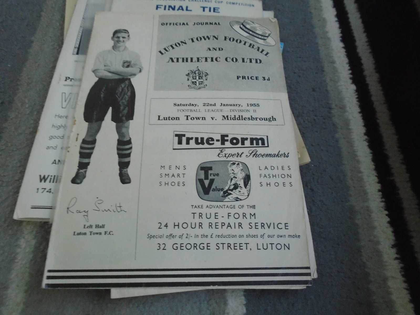 LUTON TOWN V MIDDLESBROUGH 1954-5 for sale on Ebay