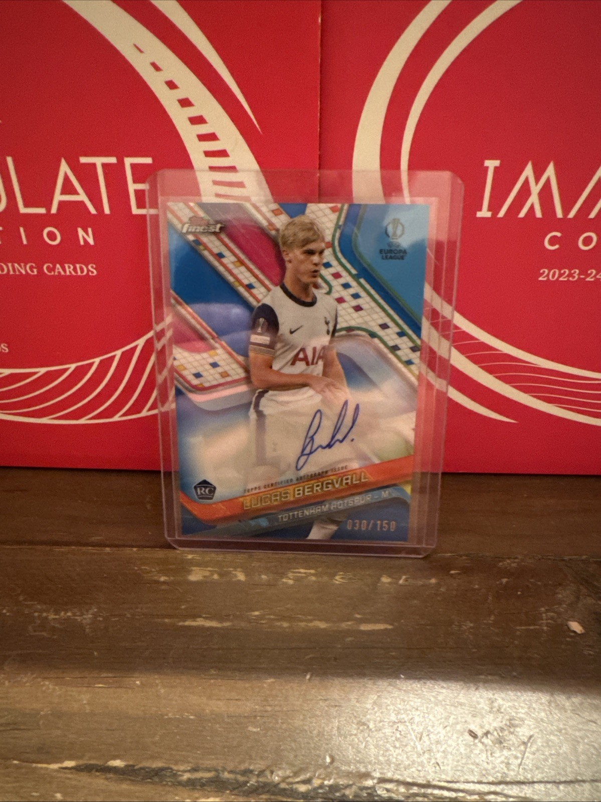 Topps Finest 24/25 Tottenham Hotspur Lucas Bergvall Auto 30/150 for sale on Ebay