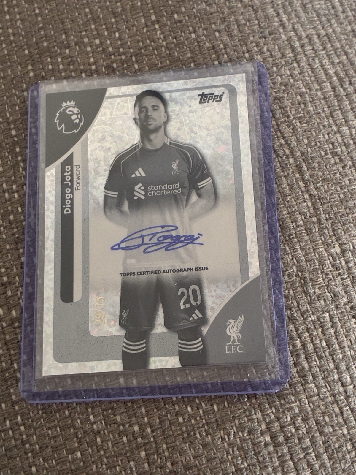 Diogo Jota Signed TOPPS Card 29/75 for sale on Ebay