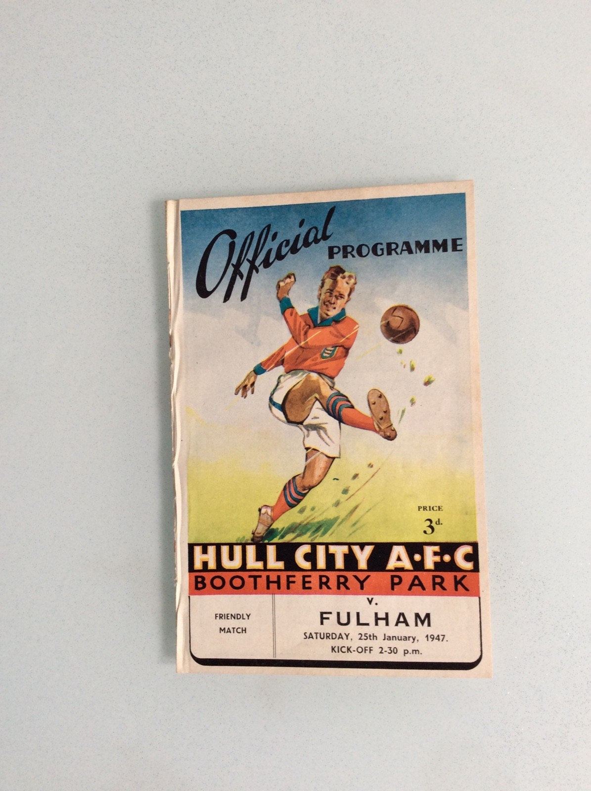 HULL CITY V FULHAM 25.01.1947 FRIENDLY GAME for sale on Ebay