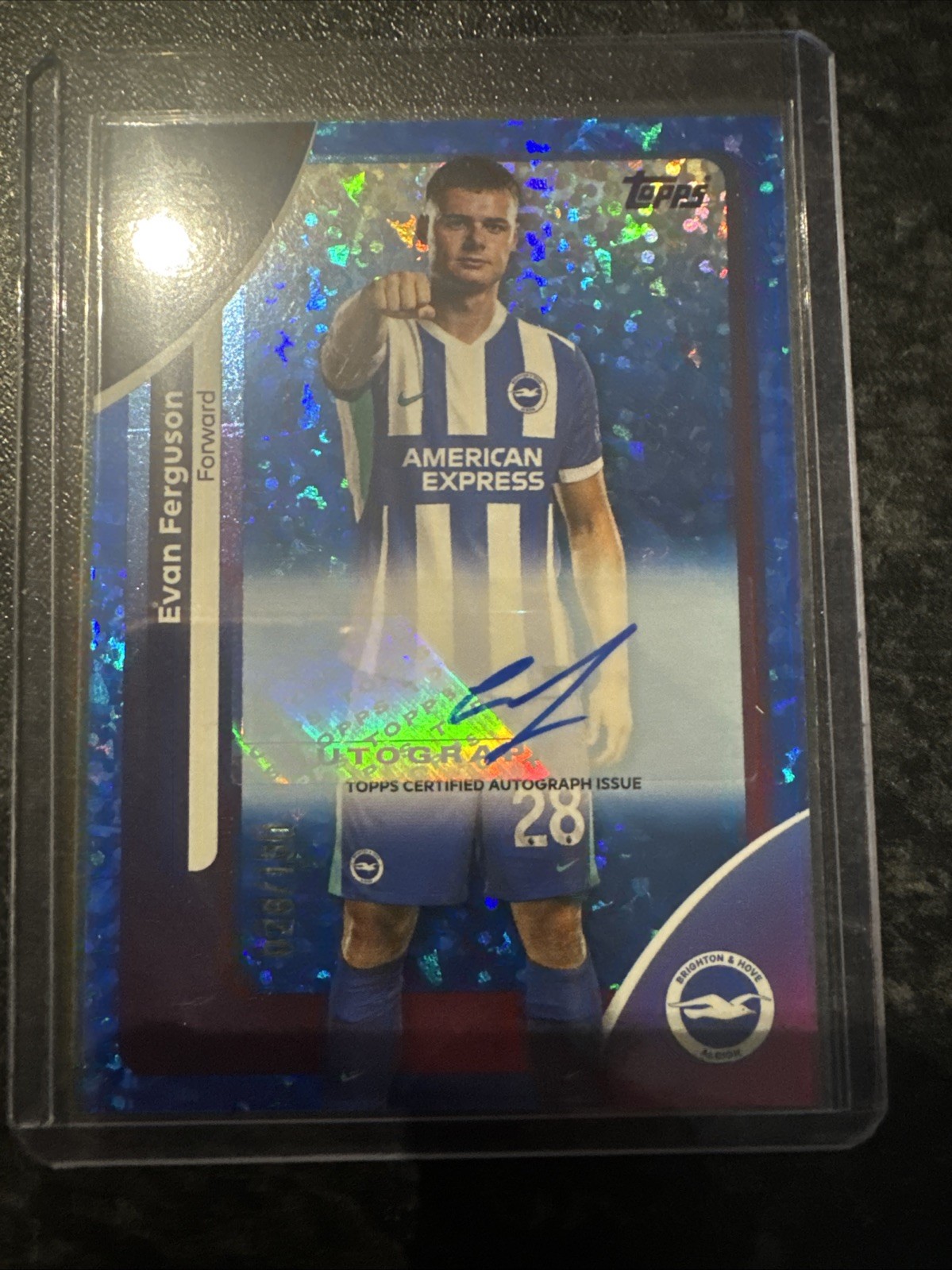 Topps 2026 Premier League Evan Ferguson Autographed Blue Parallel Card Brighton for sale on Ebay