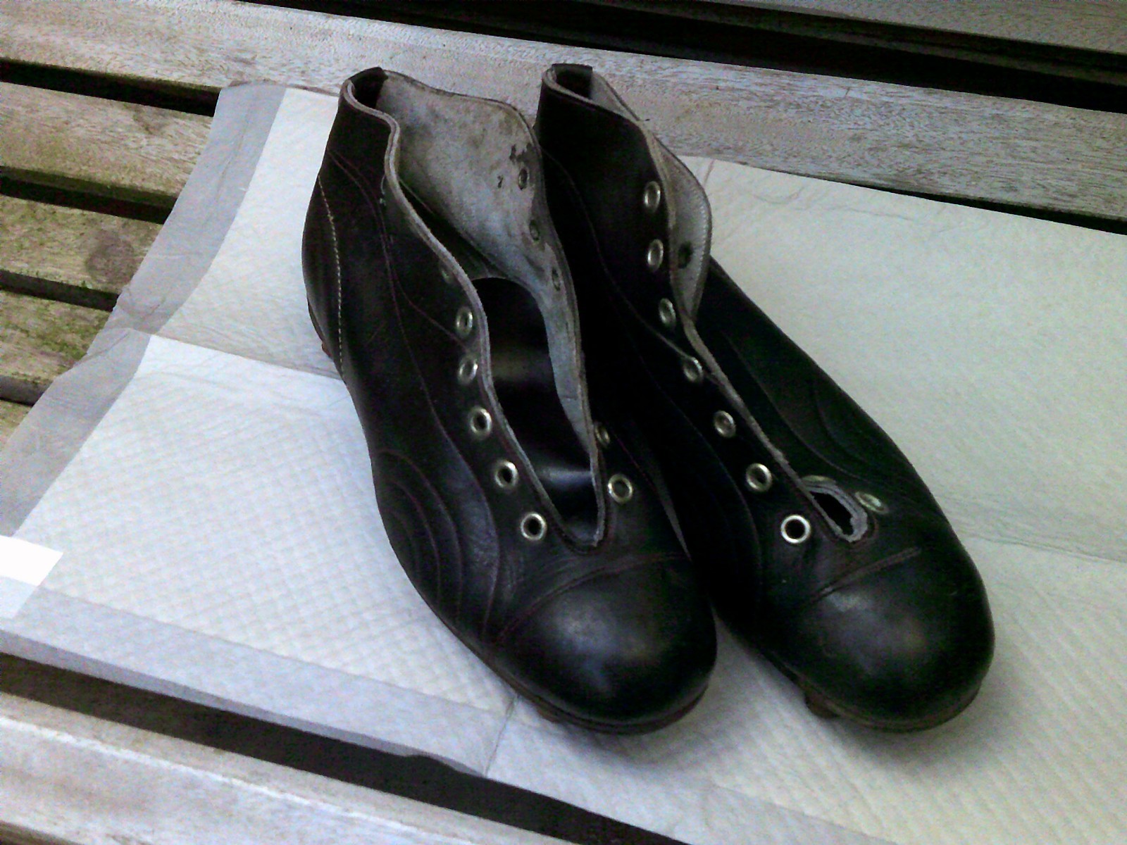  1940–1950 Vintage Black Leather Football Boots   for sale on Ebay