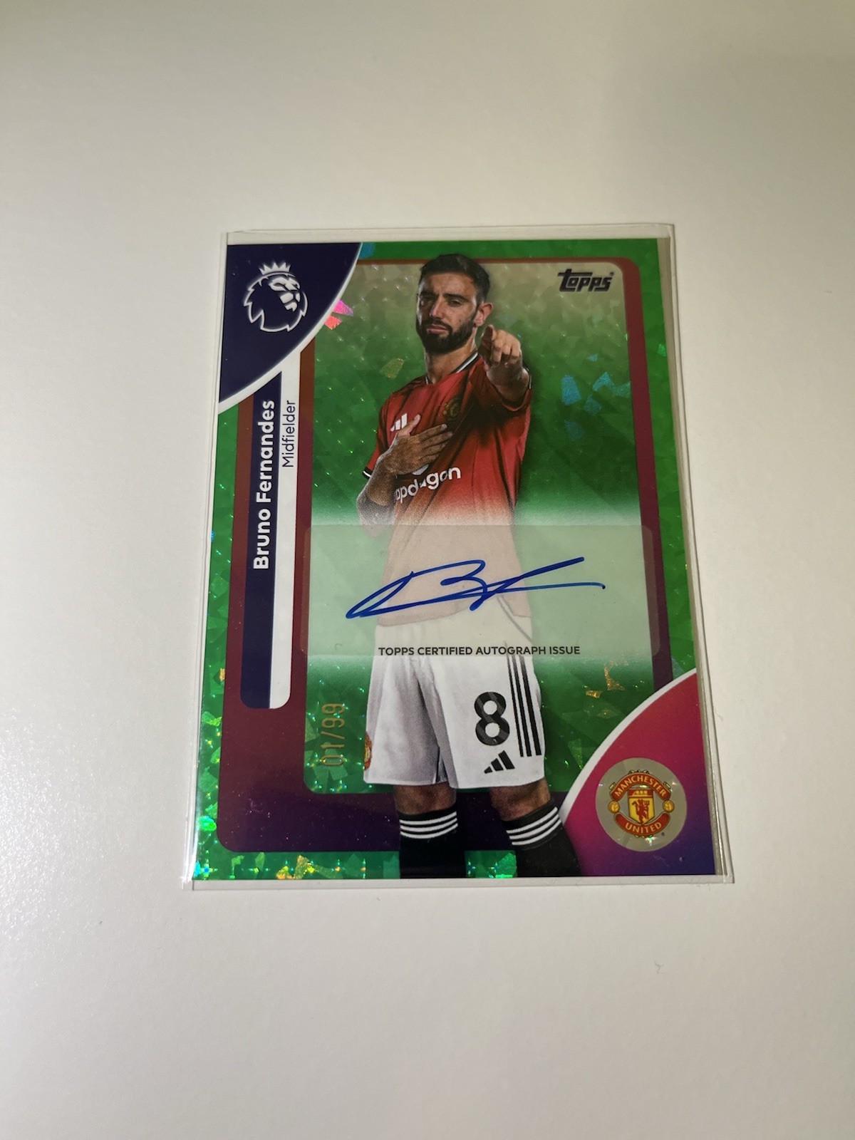 Topps Premier League 2026 Bruno Fernandes Autograph /99 Manchester United No 01 for sale on Ebay
