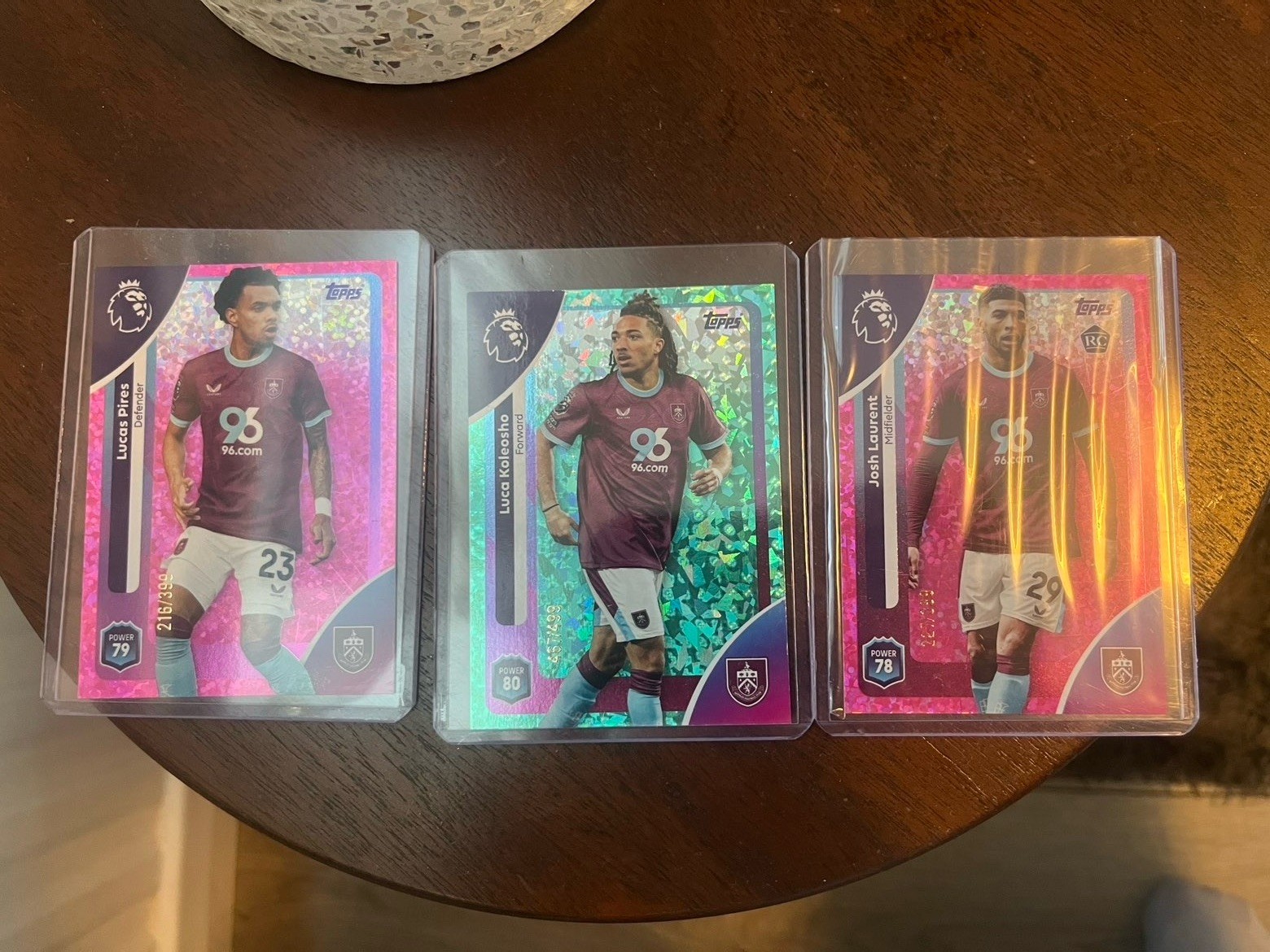 Topps 2026- Premier League- Burnley Trio Numbered Pink Diamond &Aqua Diamond for sale on Ebay