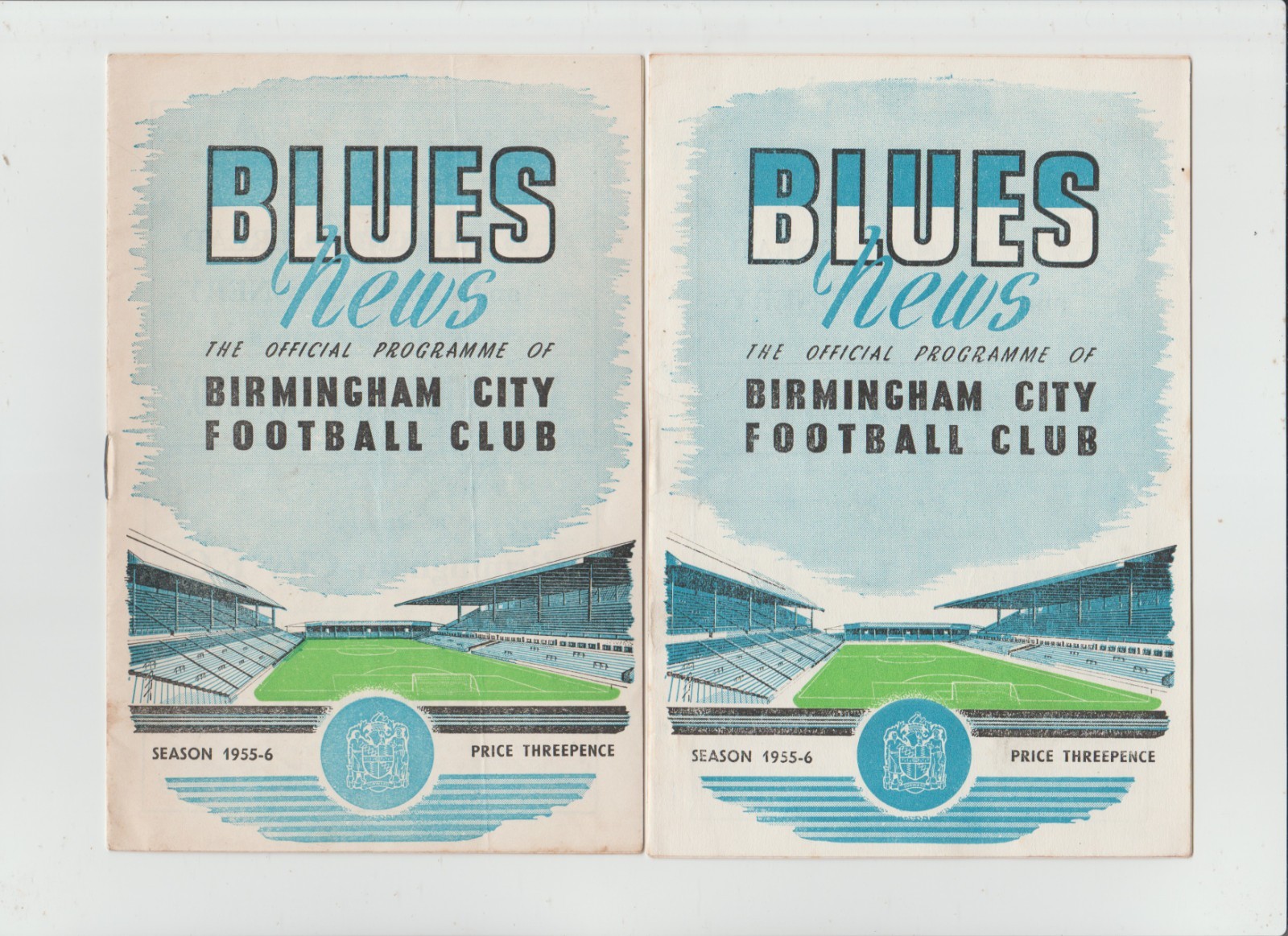 2 x BIRMINGHAM CITY v LUTON TOWN & BURNLEY PROGRAMMES - 1955/56 for sale on Ebay