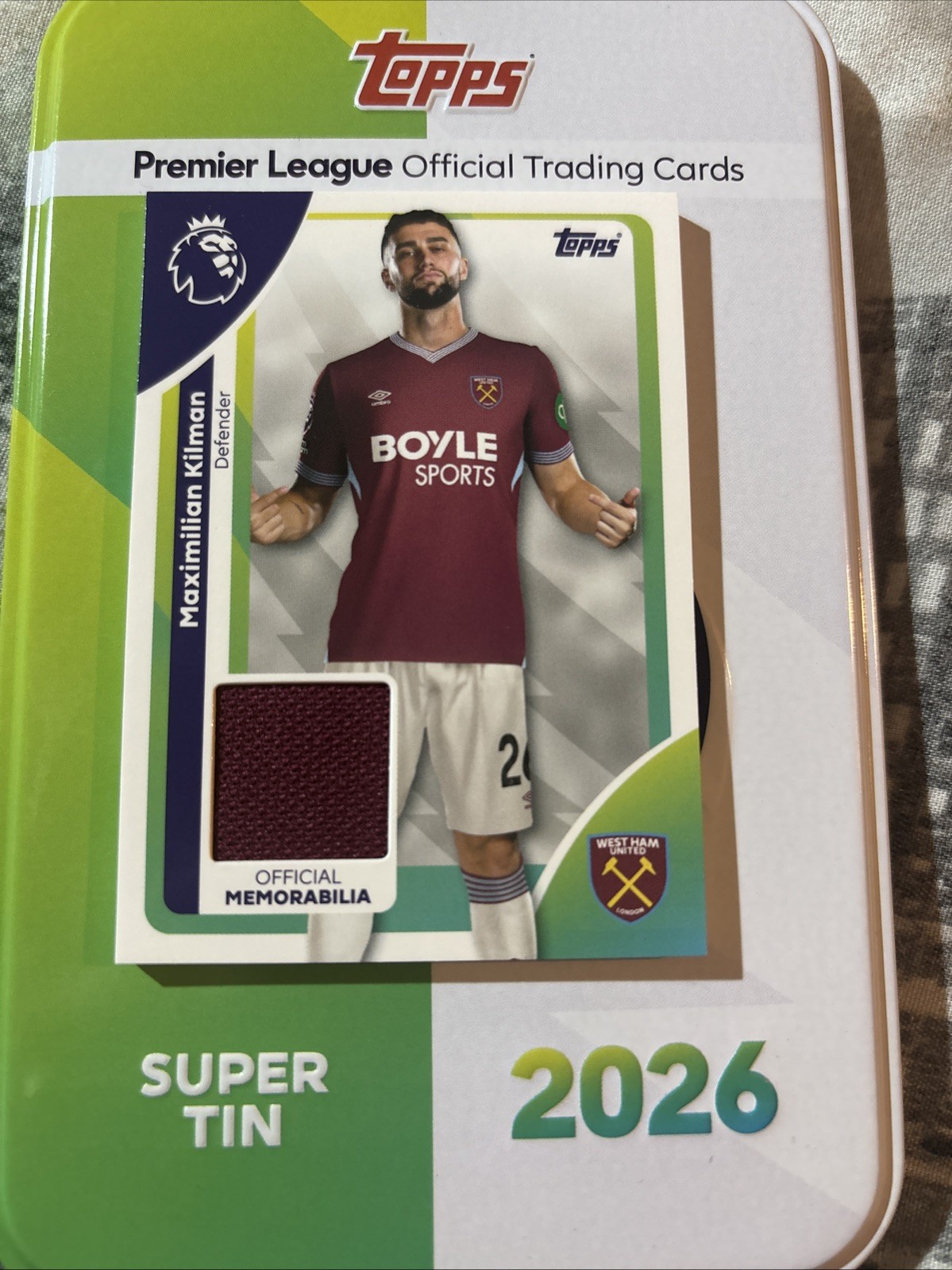 Topps Premier League 2026 Maximilian Kilman West Ham Player Worn Patch for sale on Ebay