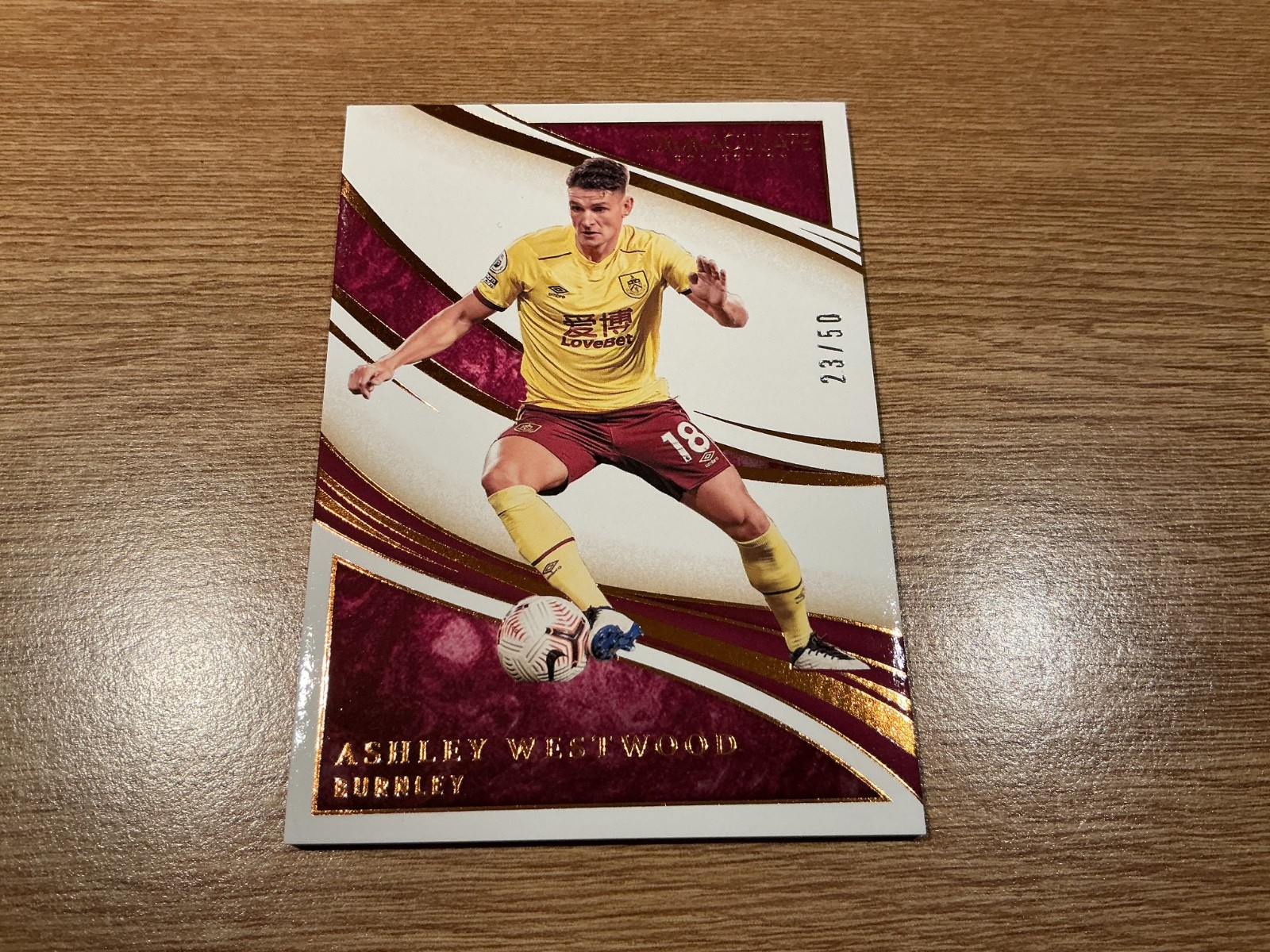 2020-21 ASHLEY WESTWOOD 23/50 BURNLEY IMMACULATE CARD for sale on Ebay