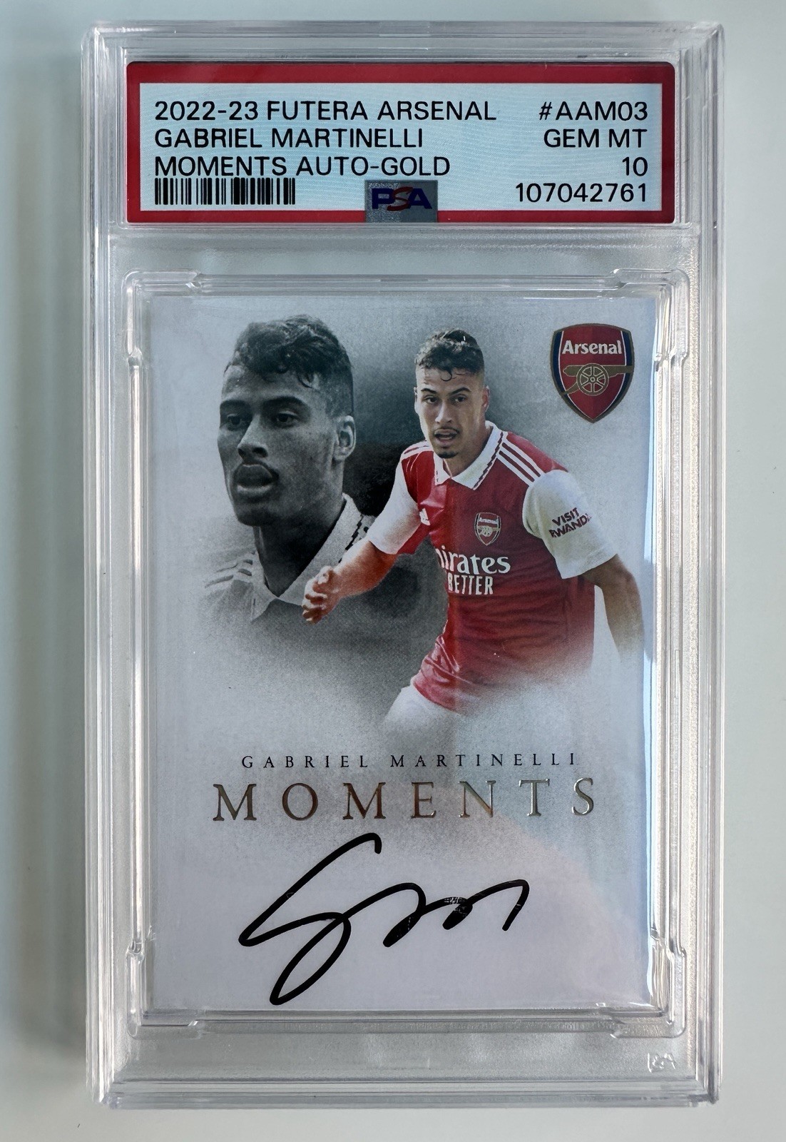 22/23 FUTERA ARSENAL Gabriel Martinelli Moments Auto-Gold POP 1  PSA 10 GEM MT for sale on Ebay