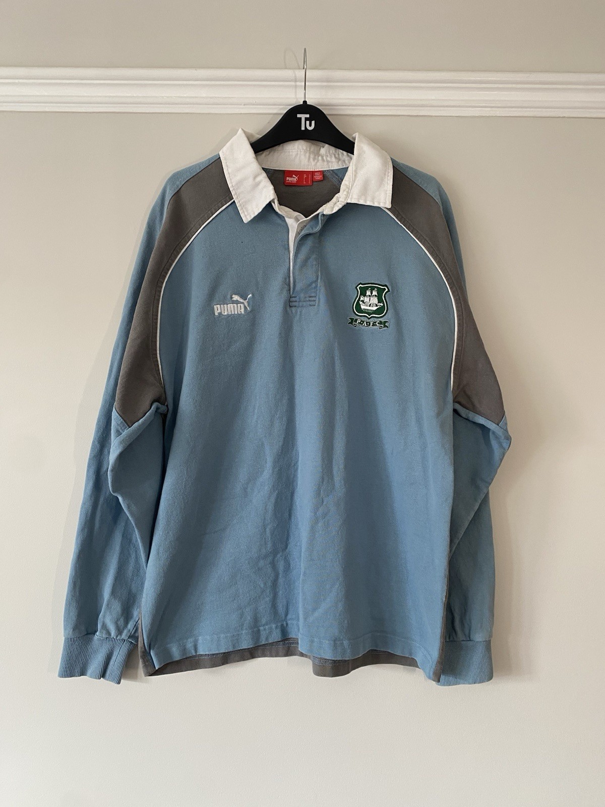 Vintage Plymouth Argyle Polo Shirt Long Sleeve for sale on Ebay