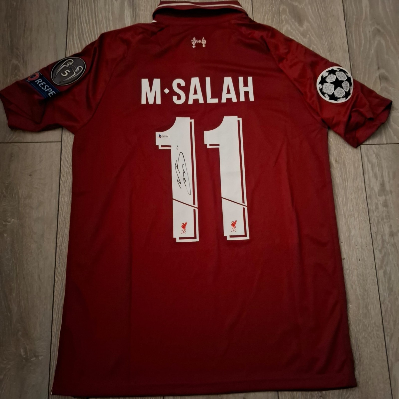 Mo Salah Hand Signed Liverpool Beckett Shirt BAS  for sale on Ebay