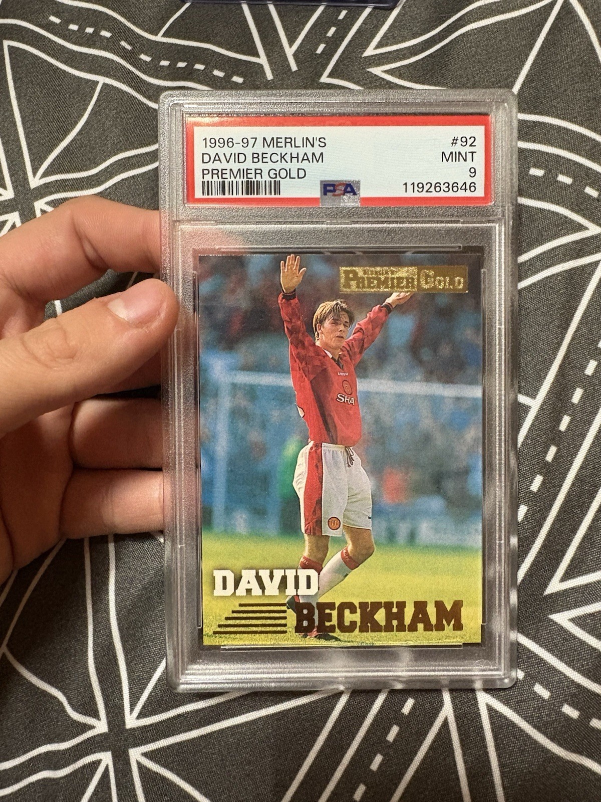 David Beckham 1996/97 Merlin Premier Gold #92 | Rookie Manchester United | PSA 9 for sale on Ebay