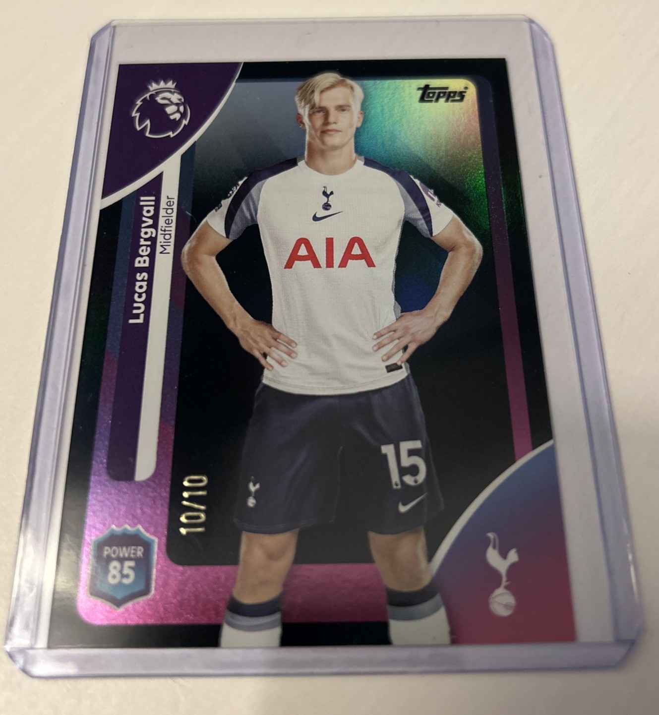 Topps Premier League 25/26 - Tottenham - Lucas Bergvall - Black 10/10 for sale on Ebay