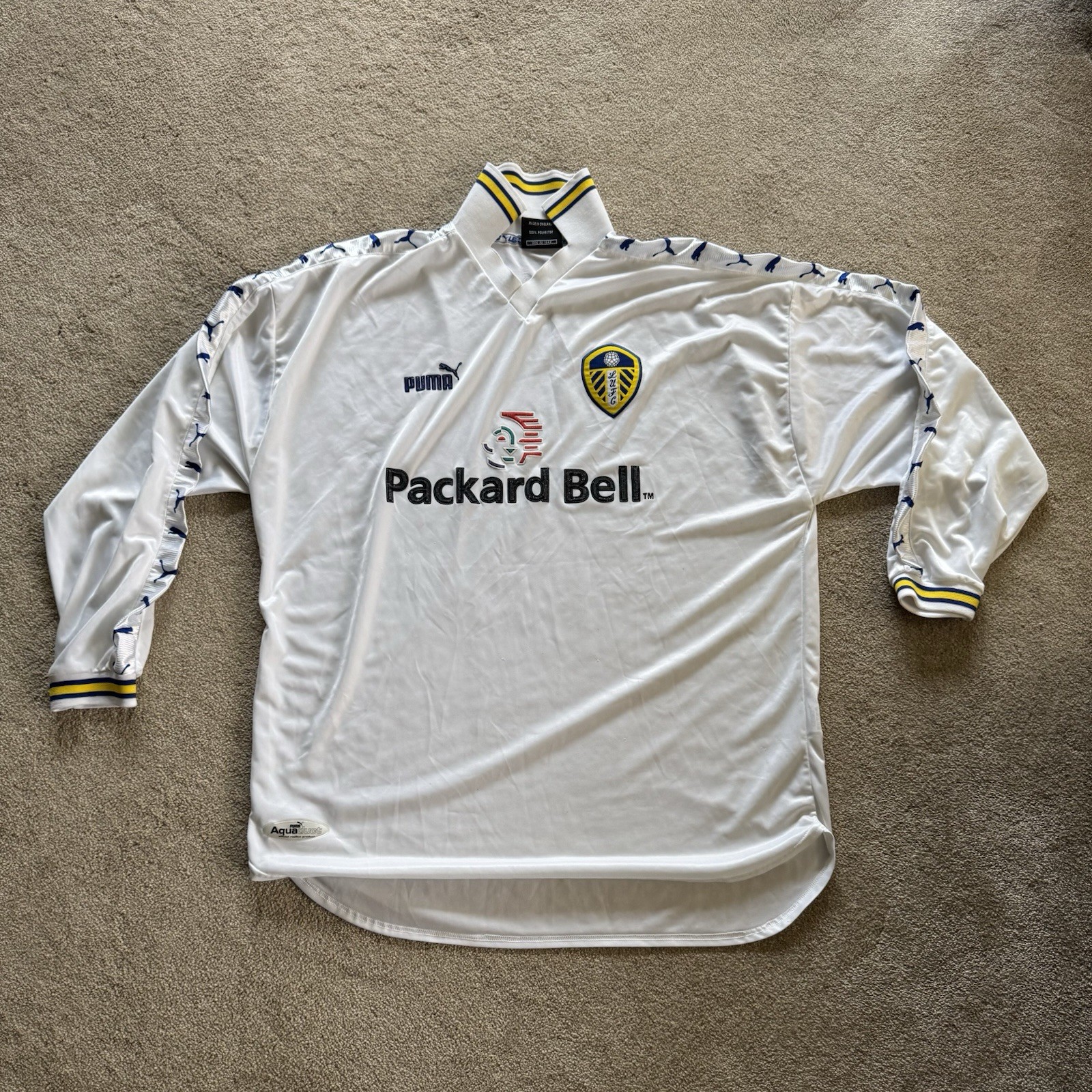 Vintage Leeds United Home Shirt XXL - Packard Bell Shirt Sponsor for sale on Ebay