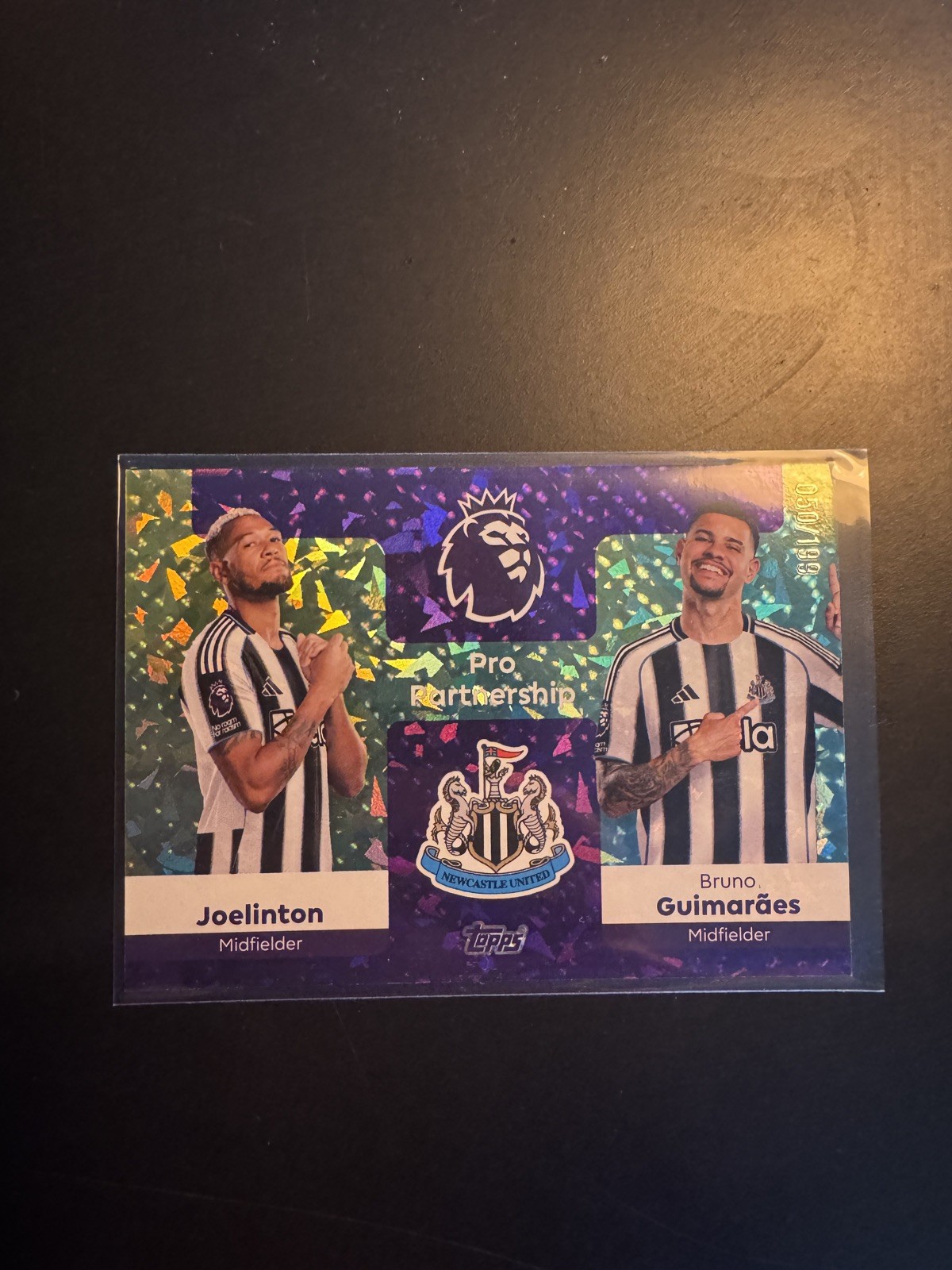Joelinton Bruno Newcastle PURPLE FOIL PARALLEL 050/199 Topps Premier League 2026 for sale on Ebay