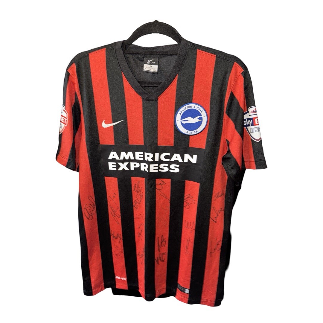 Brighton & Hove Albion 2014 2015 Away Football Shirt Squad Signed #6 Stephens M for sale on Ebay