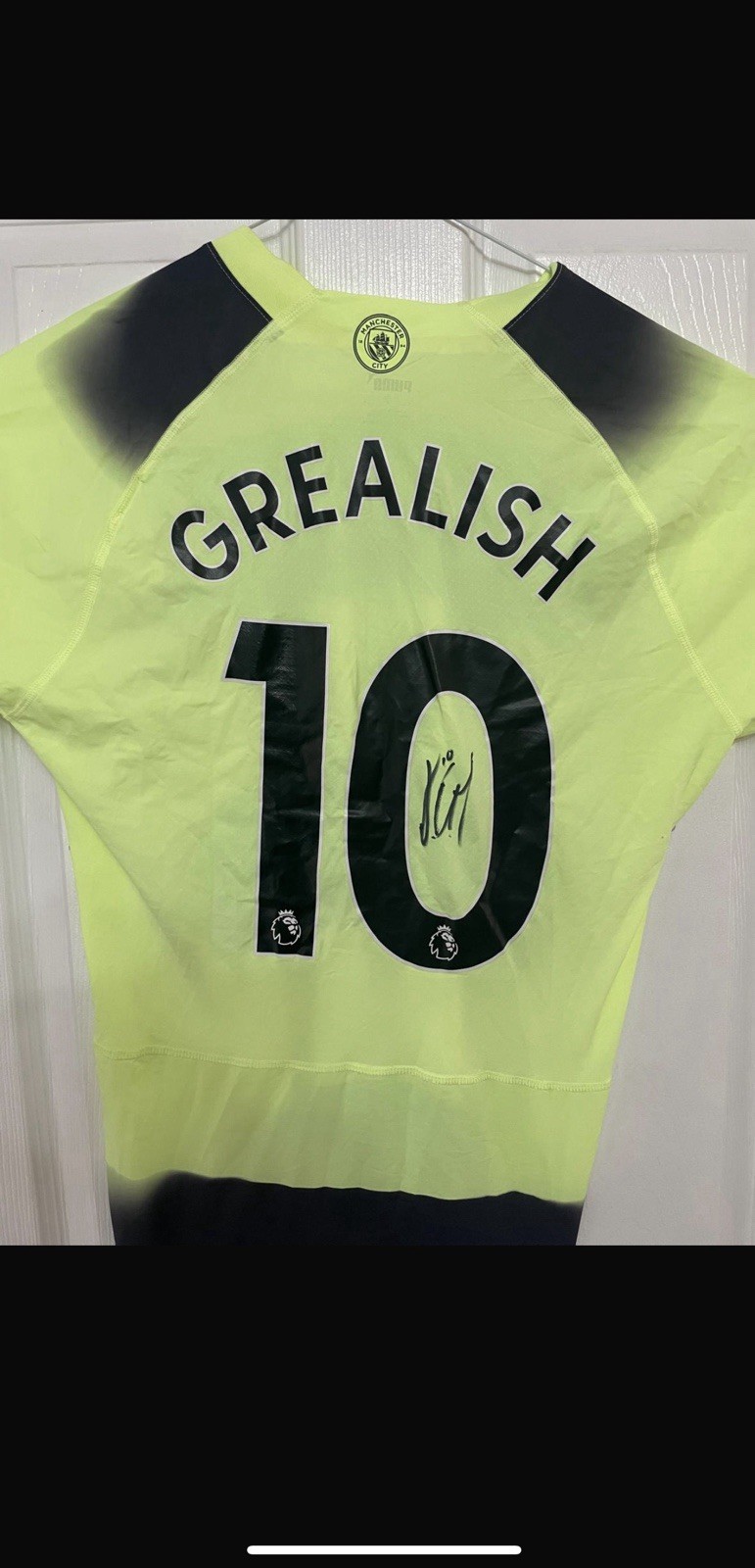 2022/23 Manchester City Away Football Shirt Grealish Signed Autograph for sale on Ebay