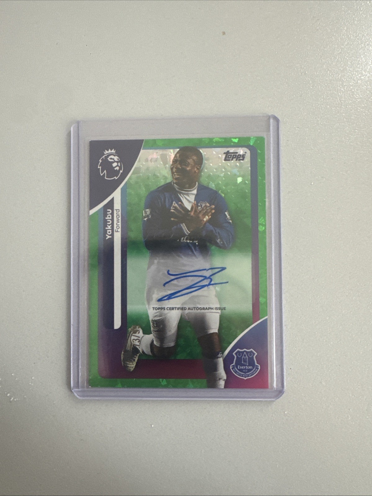 Topps Premier League 2026 Yakubu Auto Green Sparkle /99 Signed Everton Nigeria for sale on Ebay