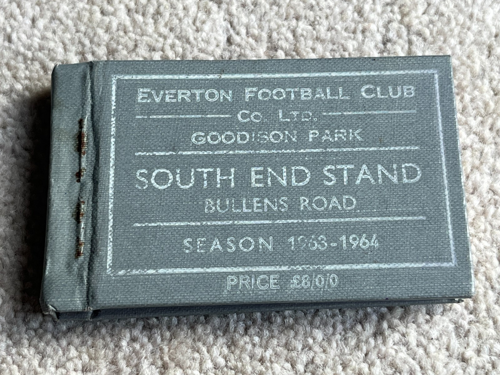 Everton FC 1963-1964 Season Ticket, South End Stand Bullens Road for sale on Ebay