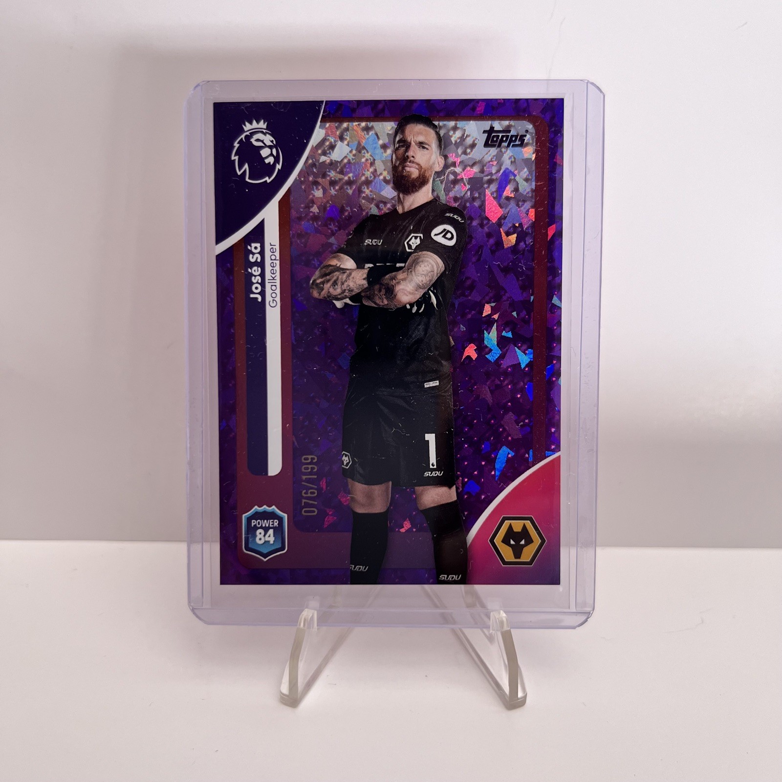 TOPPS premier league 2025/26 Jose Sa purple parallel Wolves /199 for sale on Ebay