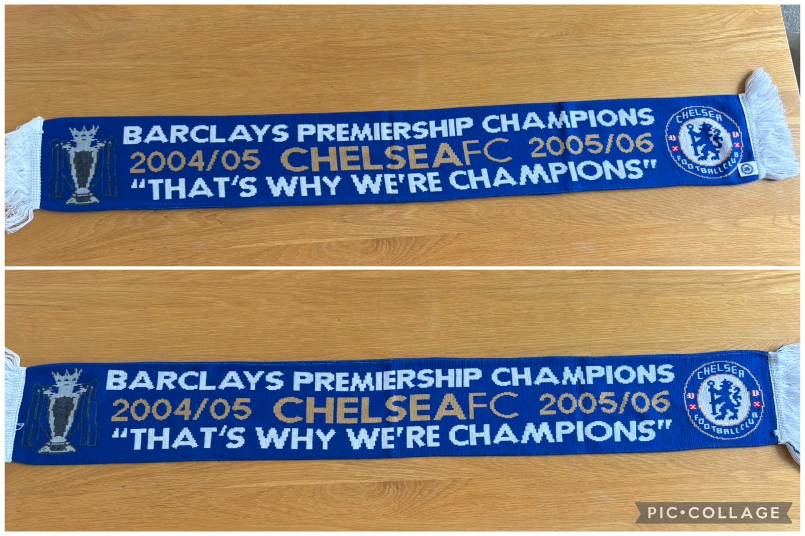Official Merchandise, Chelsea Football Club Scarf - 04/05 & 05/06 Champions for sale on Ebay