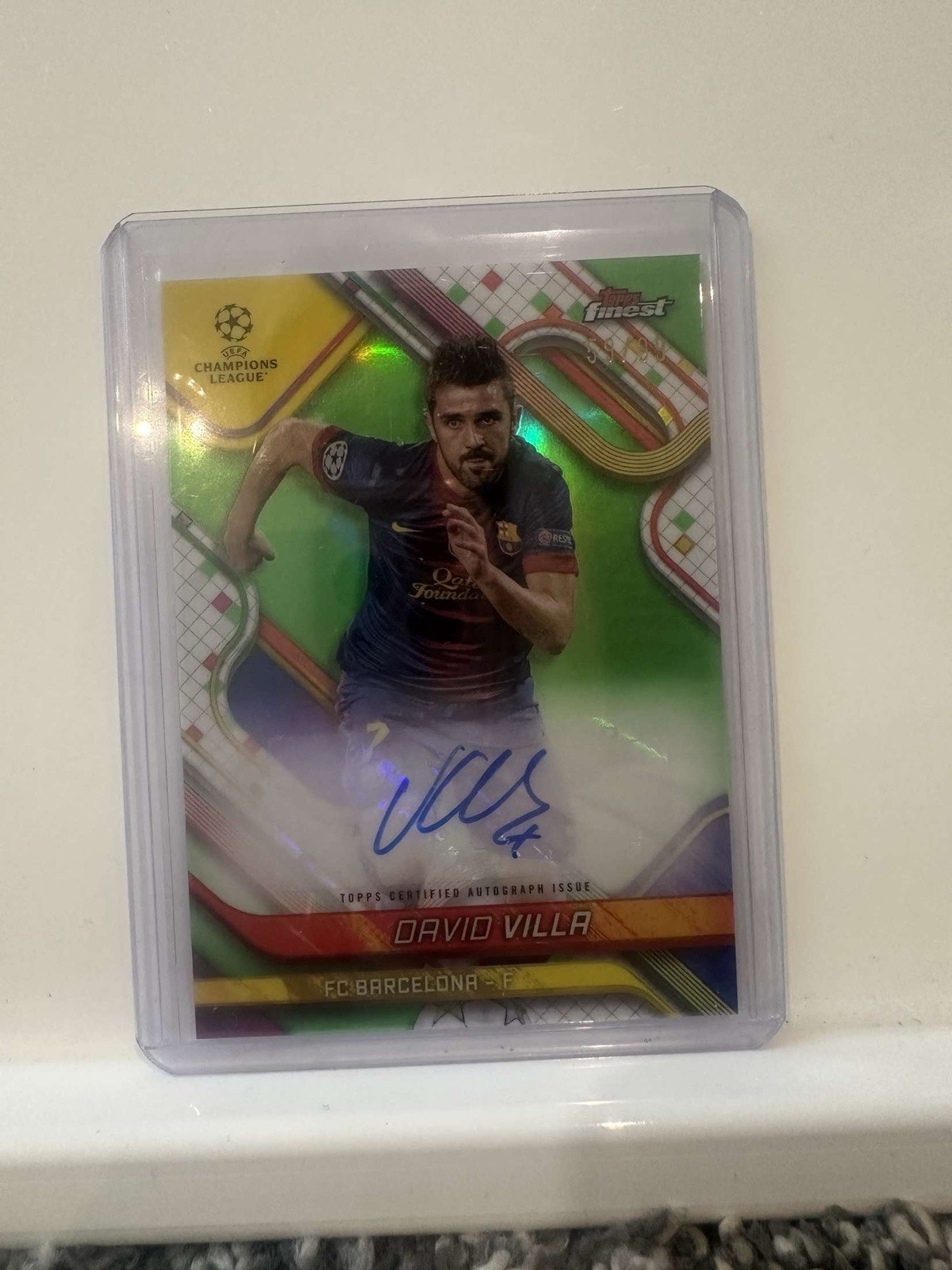 Topps Finest David Villa Auto /99 for sale on Ebay