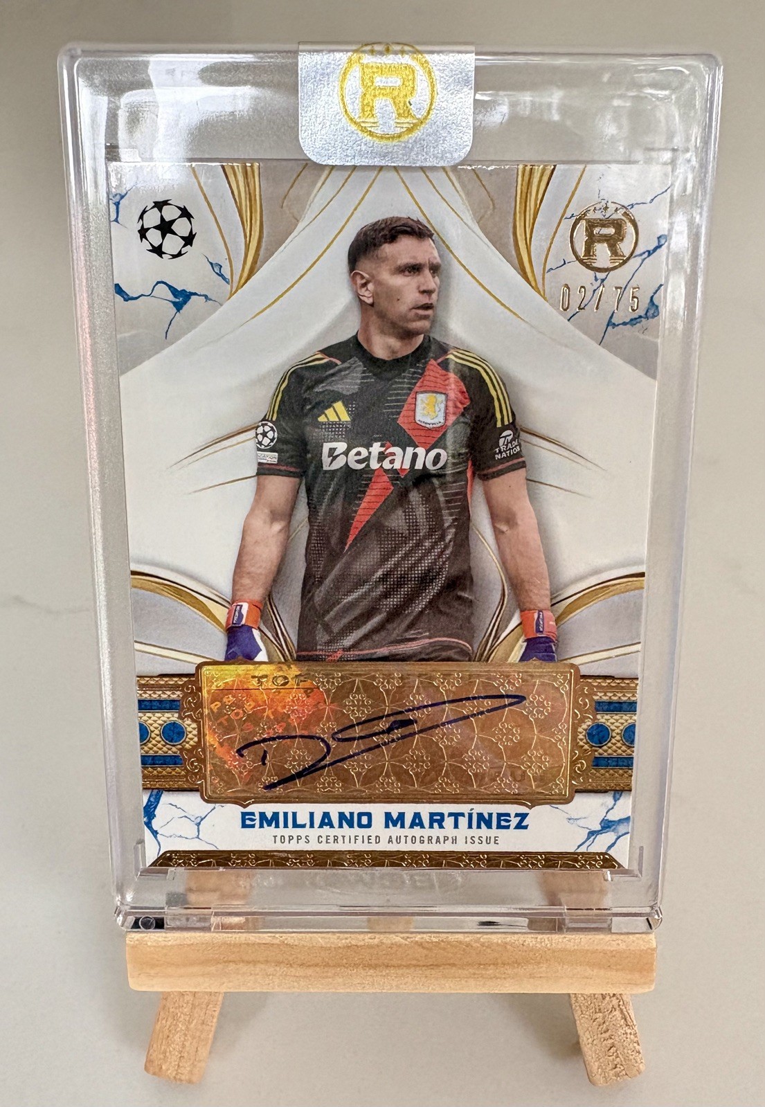 Emiliano Martinez Auto /75 Topps Reverence UEFA CC - Aston Villa - Encased for sale on Ebay