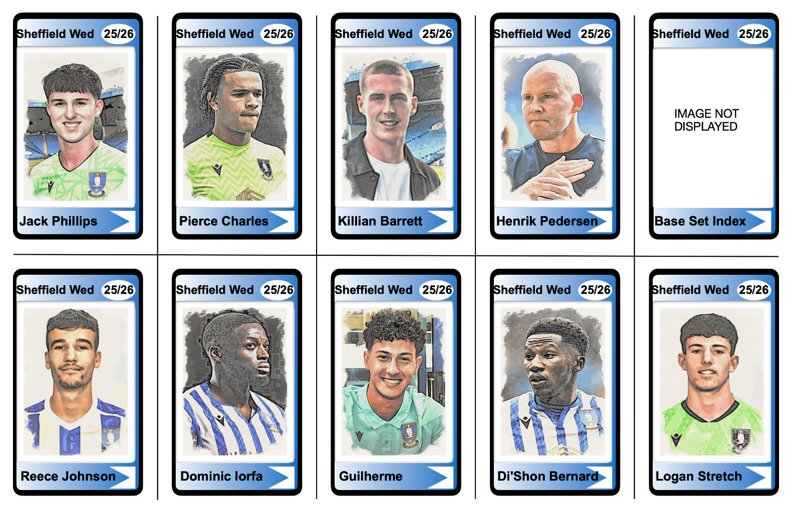 SHEFFIELD WEDNESDAY - 25/26 ENGLISH CHAMPIONSHIP BASE SET - Trading Cards for sale on Ebay