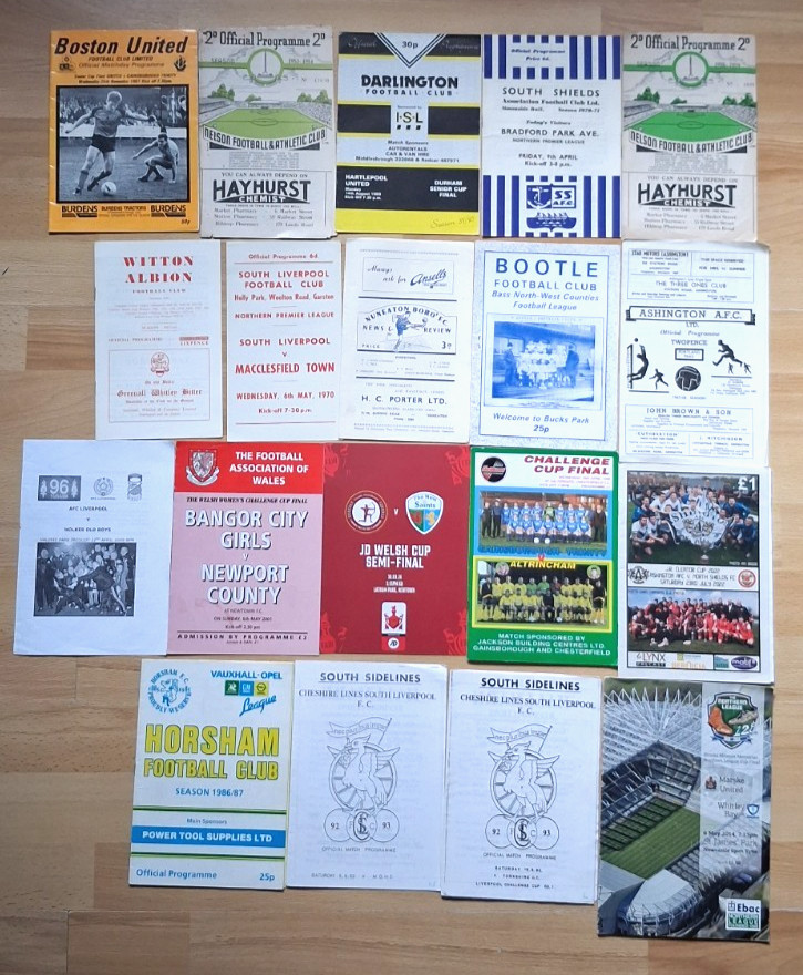 18 Non-league programmes - Nelson, New Brighton, Ashington, South Shields etc for sale on Ebay