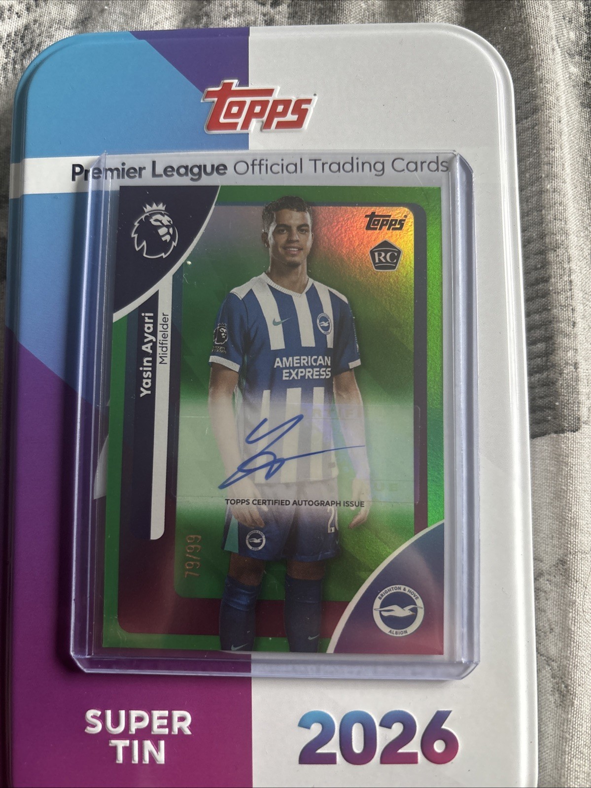 Topps Premier League 2025 Yasin Ayari Brighton Numbered Signature 79/99 Parallel for sale on Ebay