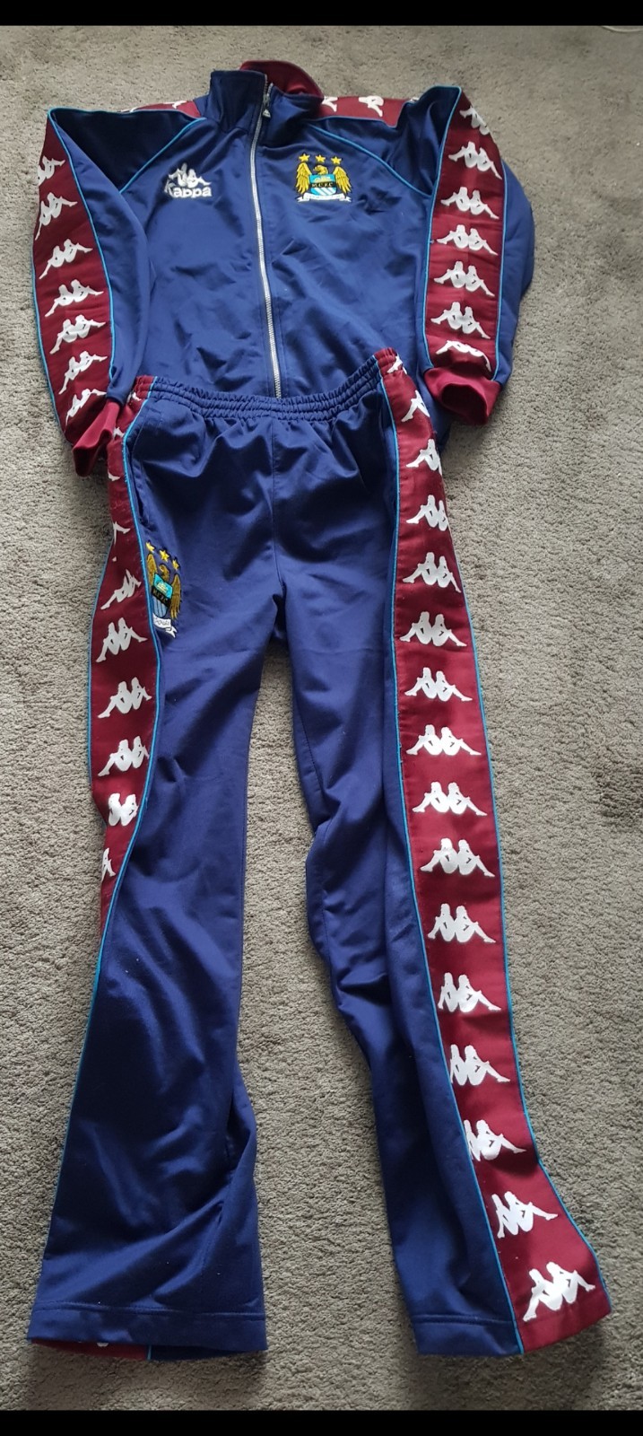 Manchester City Very Rare & Original Kappa Brother Full Track Suit Uk Mens Large for sale on Ebay