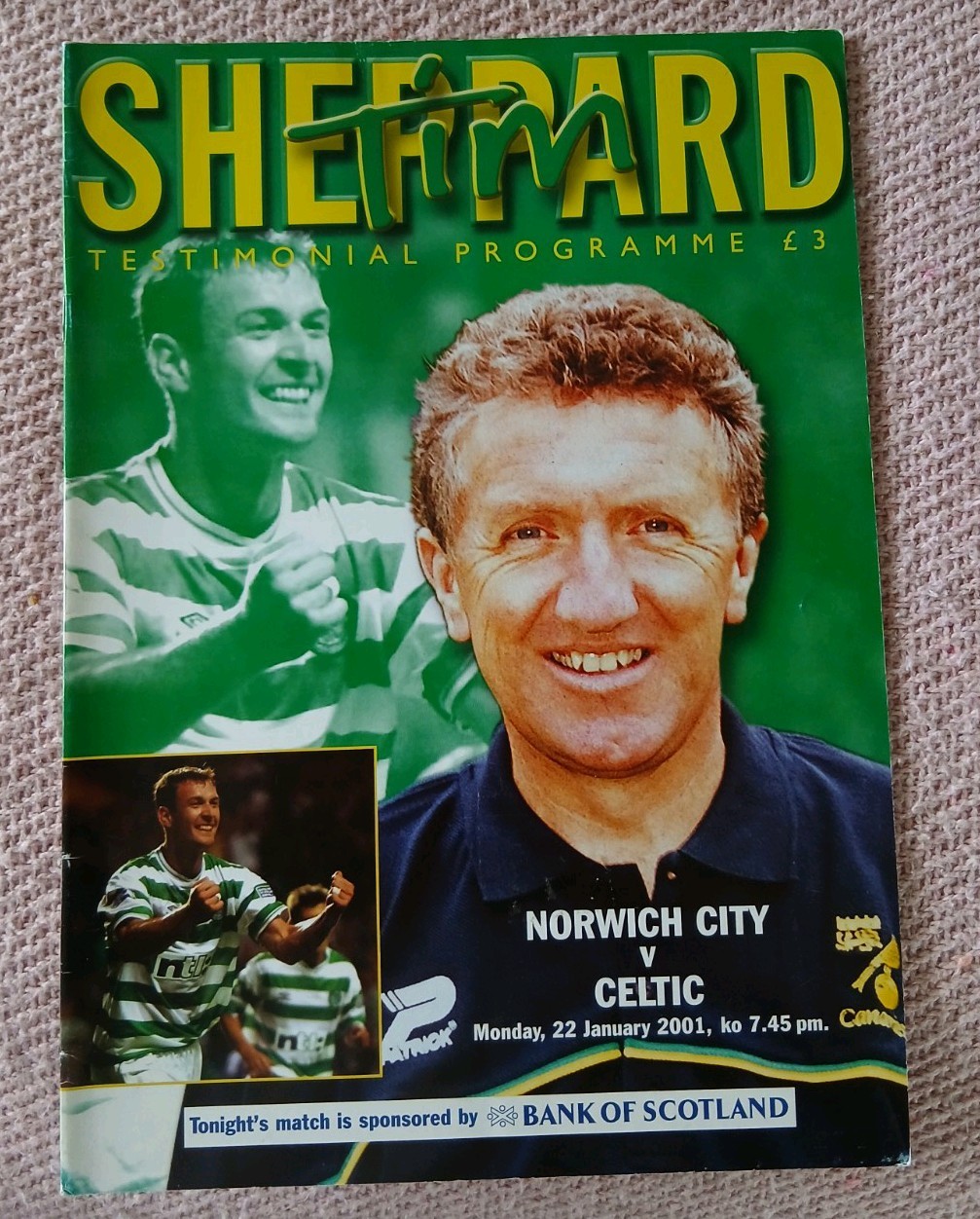 Norwich City v Celtic  2001 Sheppard Testimonial  for sale on Ebay