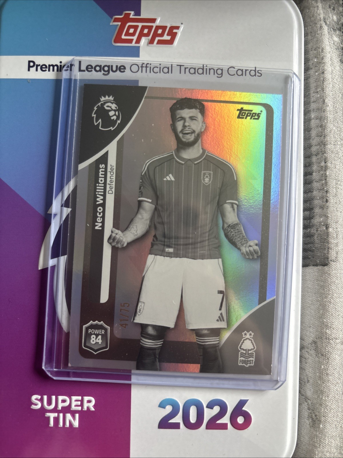 Topps Premier League 25/26 Neco Williams Nottingham Forest Numbered 41/75 for sale on Ebay