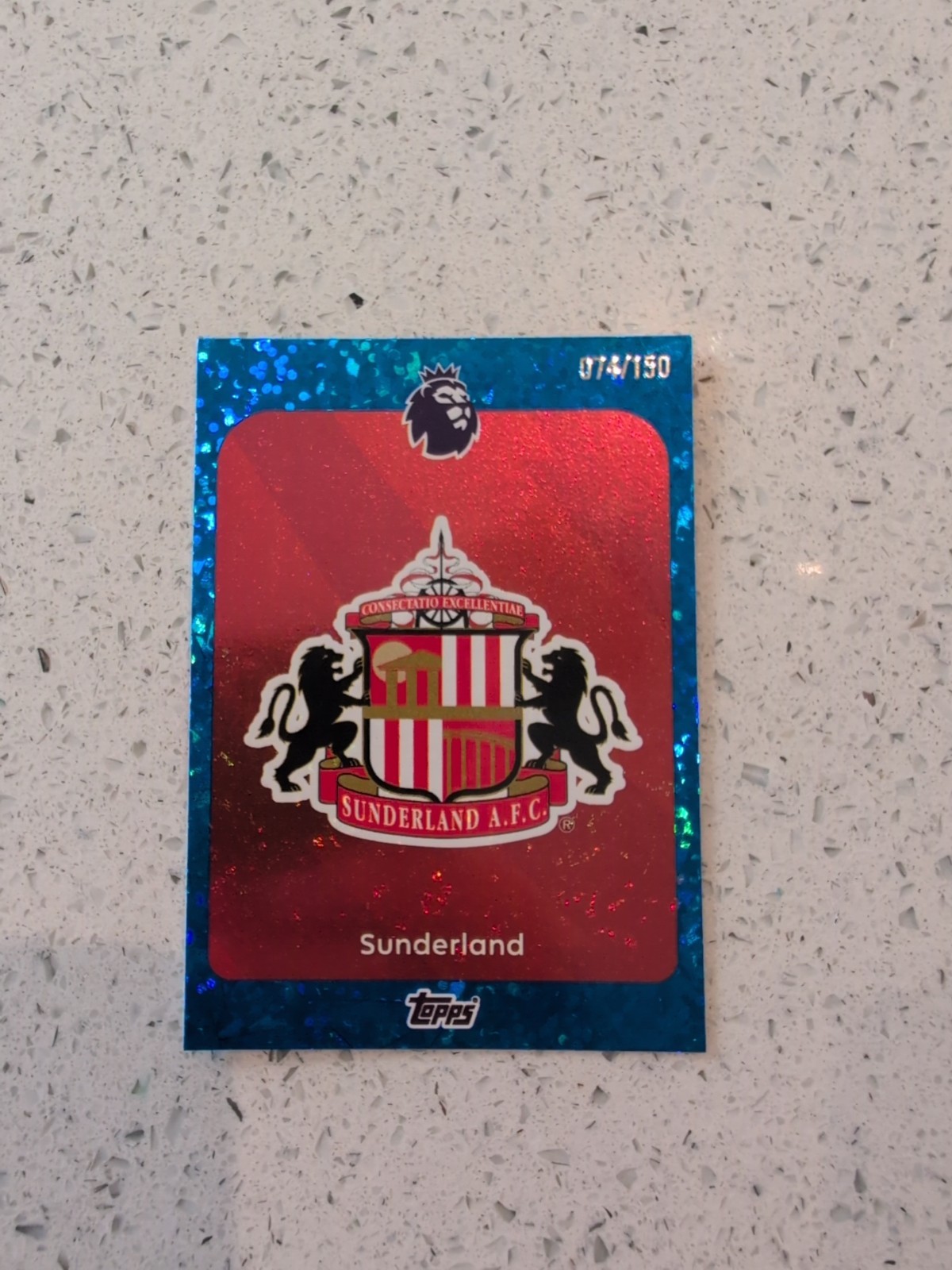 Topps Premier League 2026 Sunderland Badge Crest /150 Blue Diamond for sale on Ebay